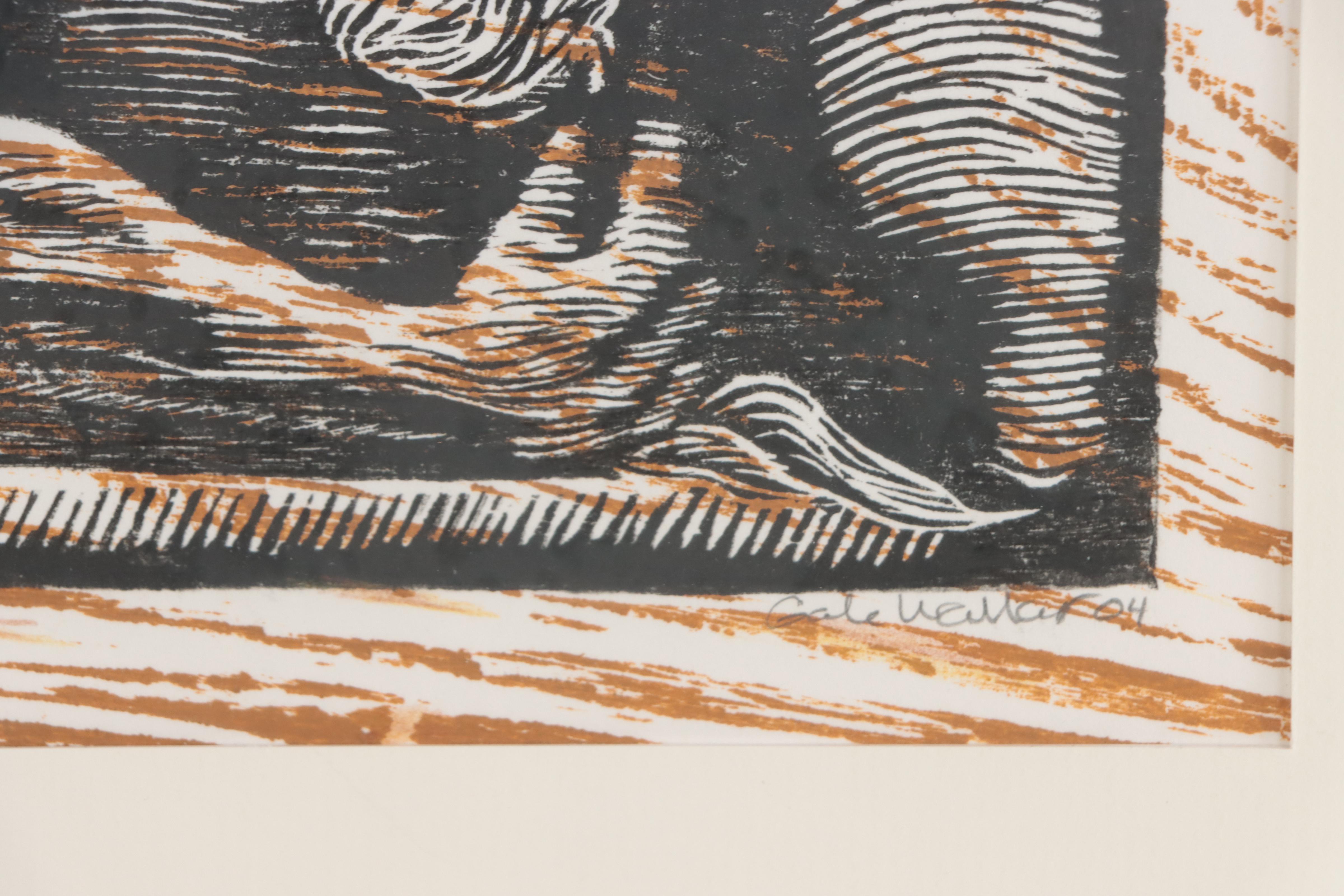 Gale Wallar Woodcut of Figure, 2004