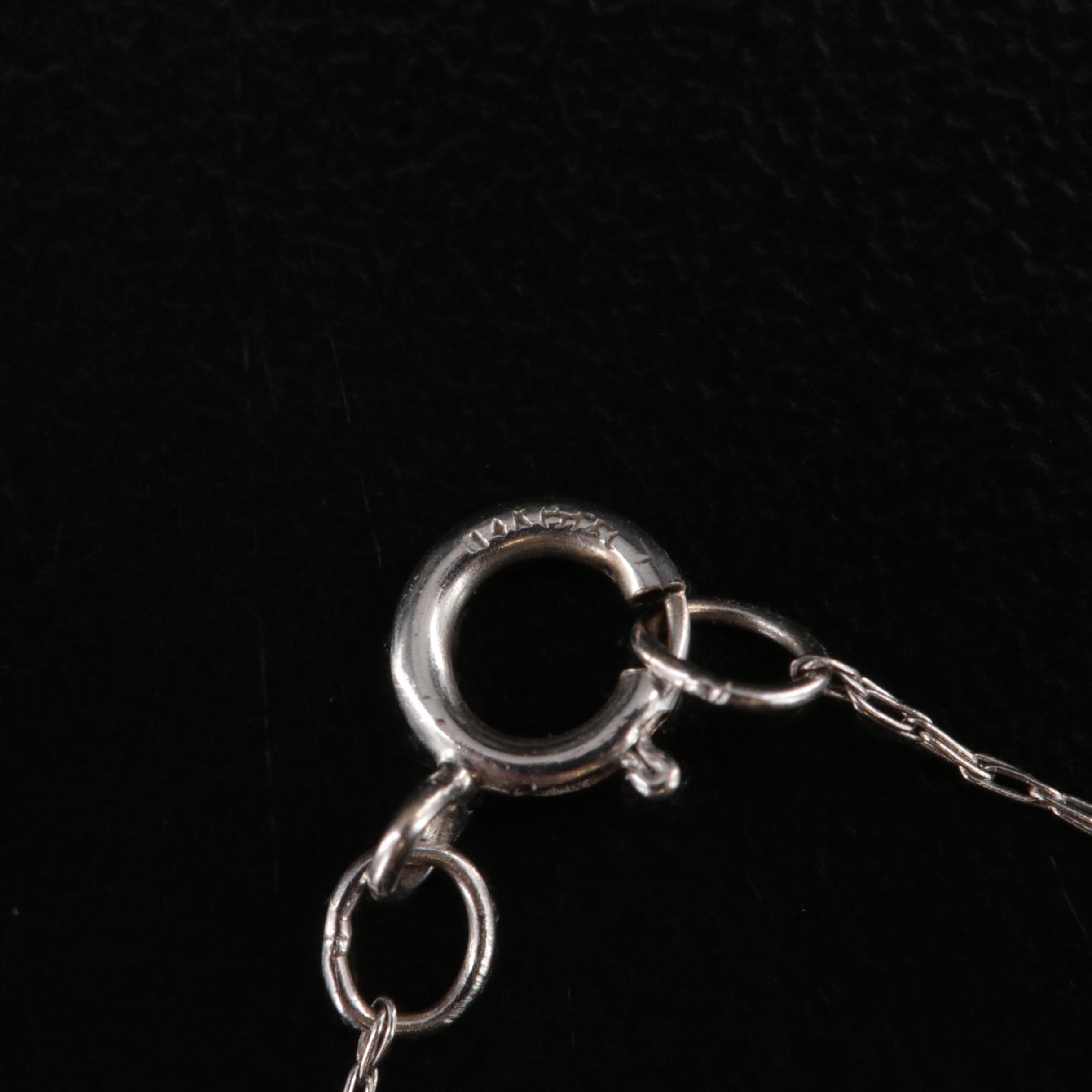 14K 0.13 CT Diamond Pendant Necklace