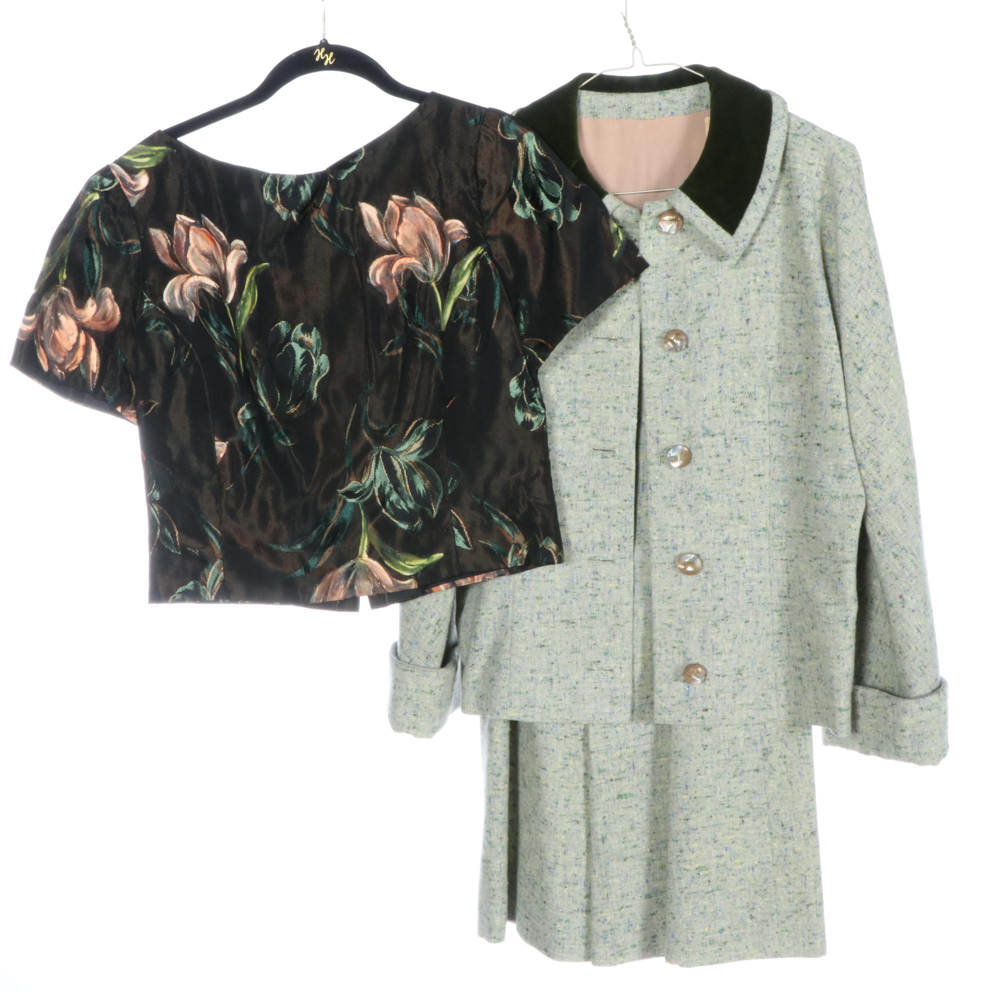 Floral and Knit Dresses, Crop Top, and Skirt Suit