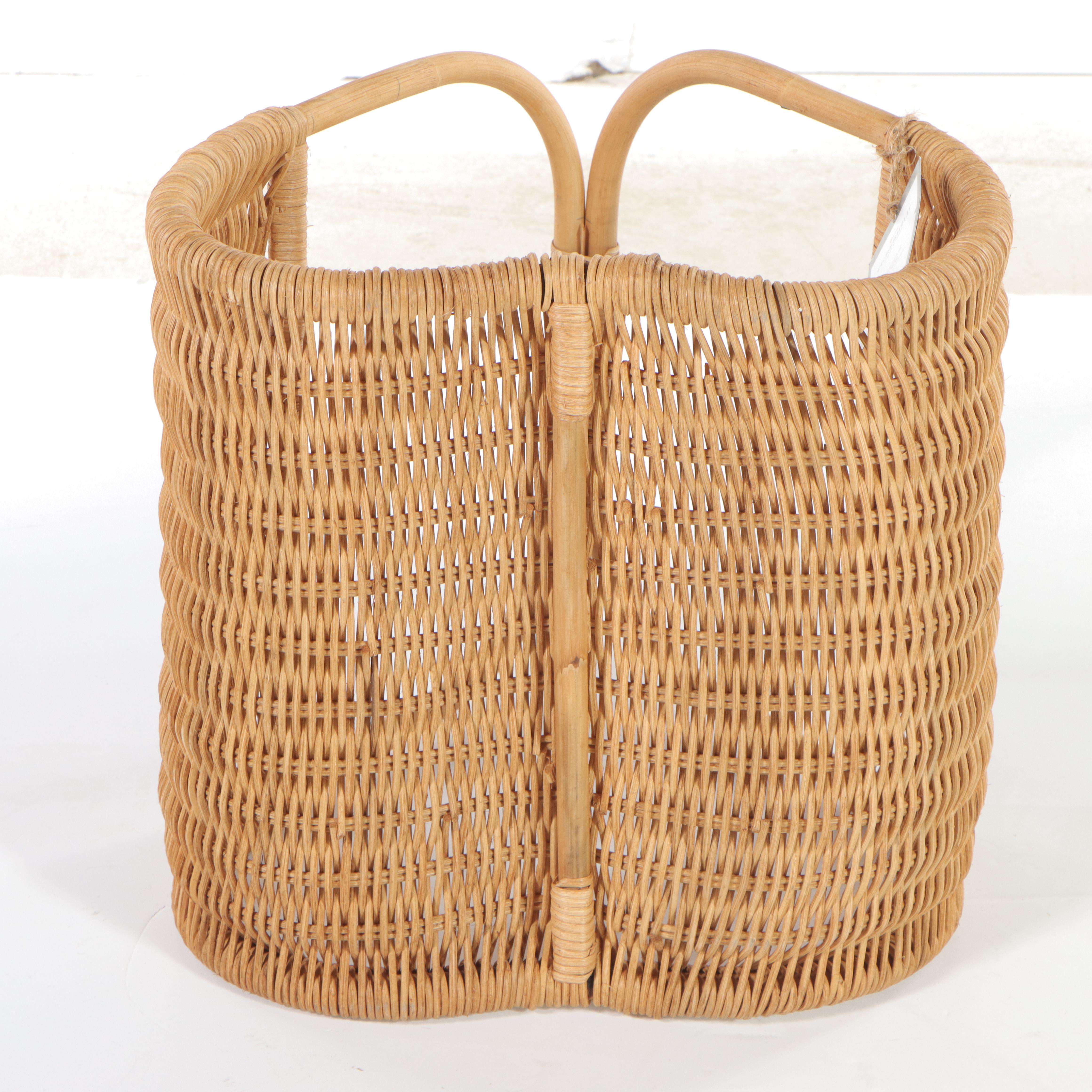 Threshold With Studio McGee Woven Magazine Holder and Striped Basket