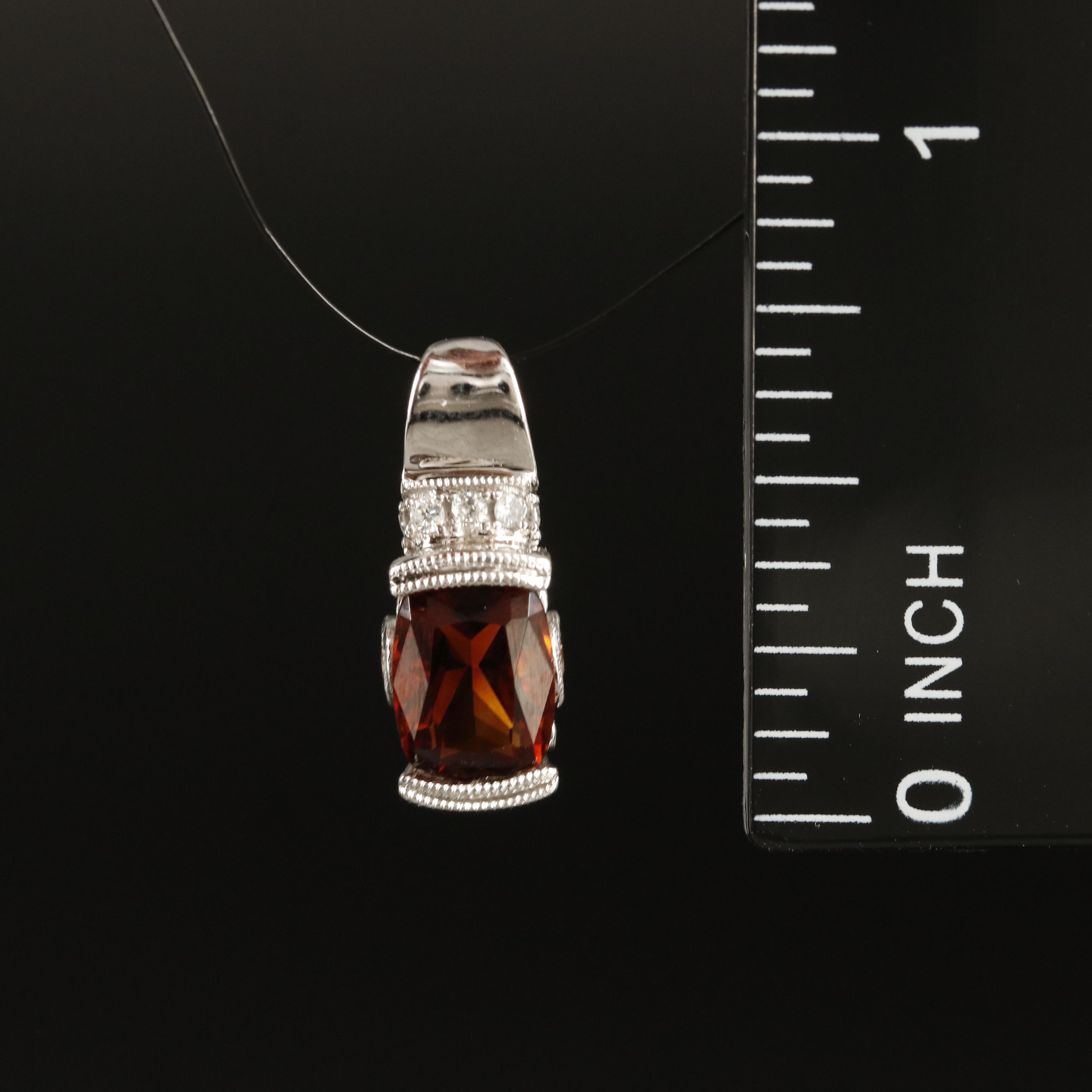14K Garnet, Citrine and Diamond Pendant