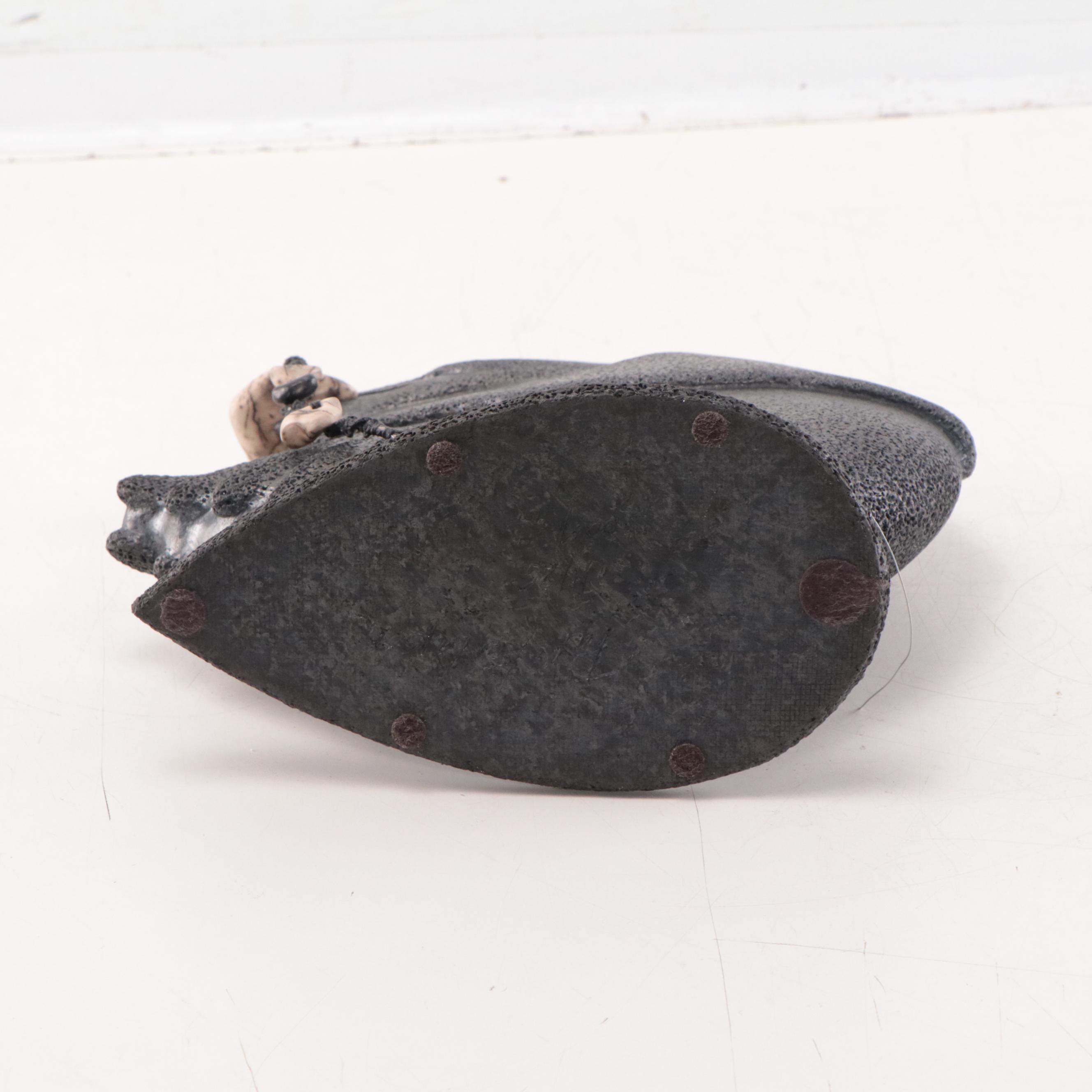 Pat and Ken Larson Raku Fired Raven Sculpture, 2004