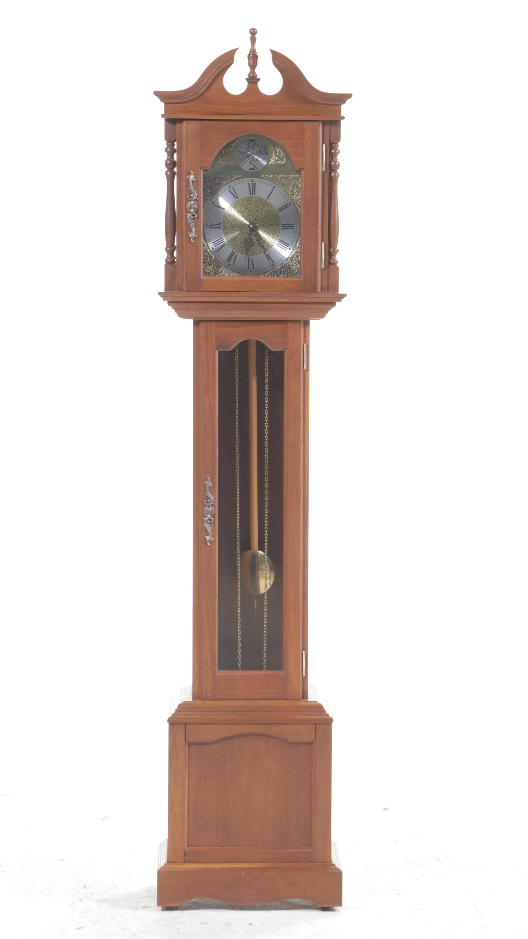 Emperor Federal Style Walnut Tall Case Clock, Late 20th Century
