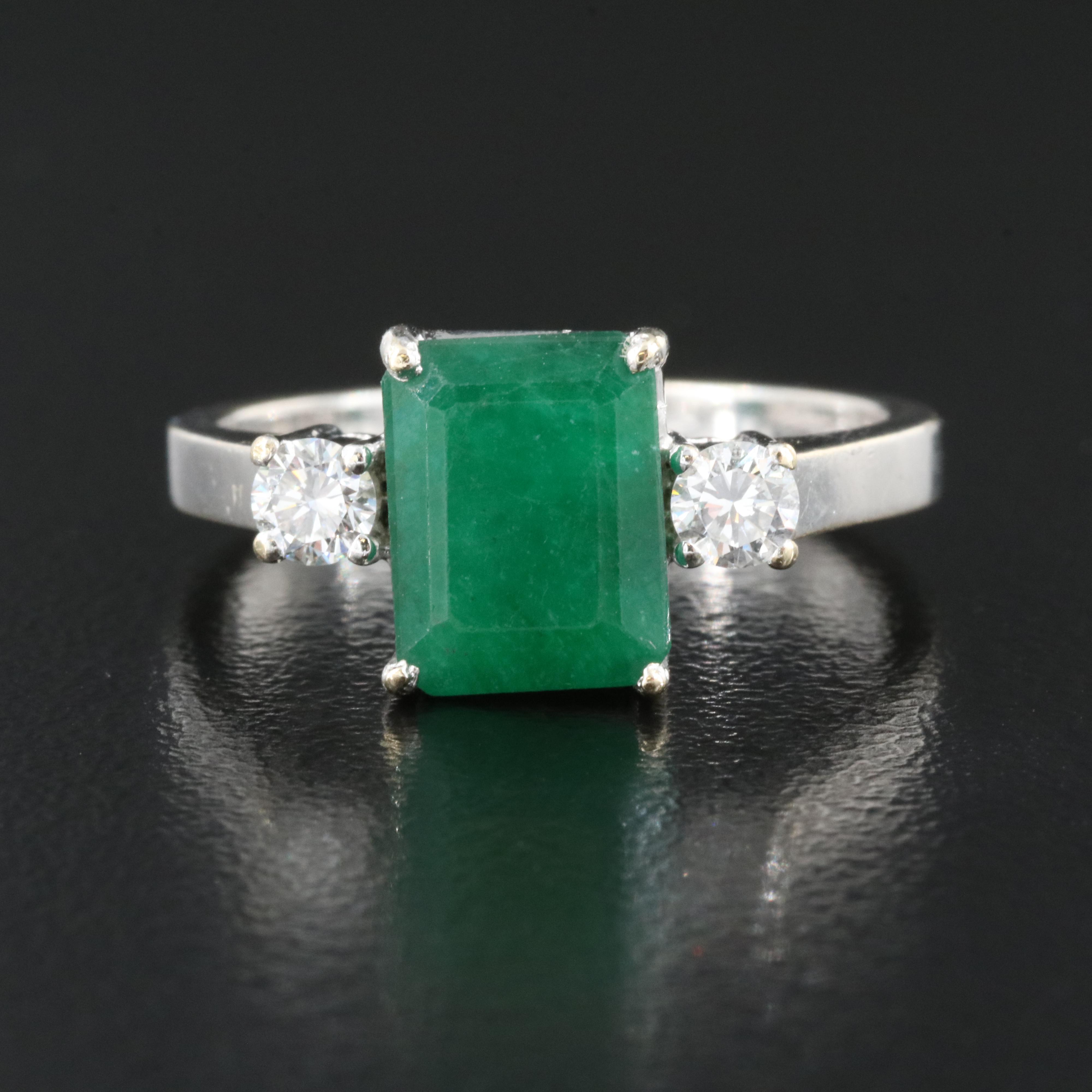 18K 2.25 CT Emerald and Diamond Ring