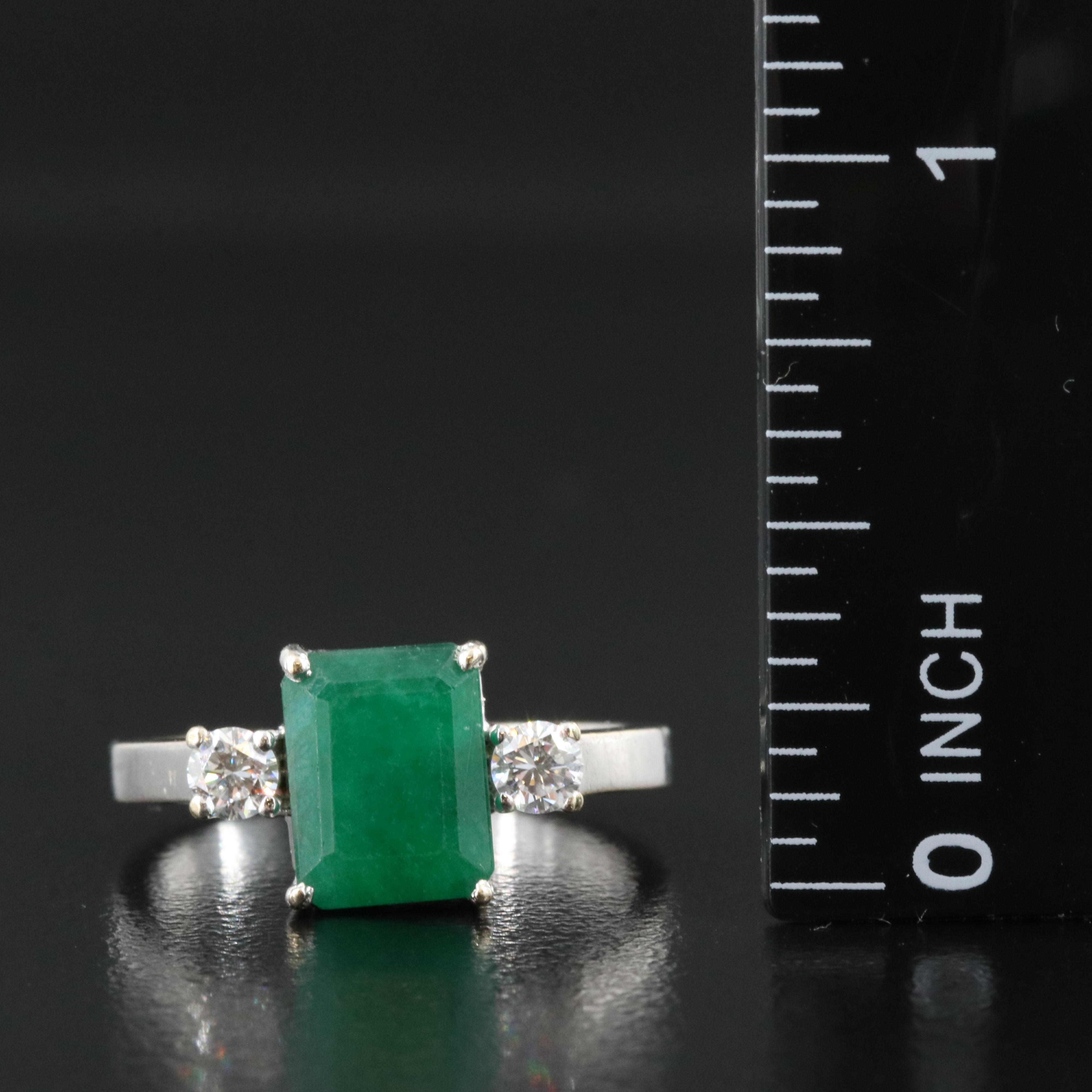 18K 2.25 CT Emerald and Diamond Ring