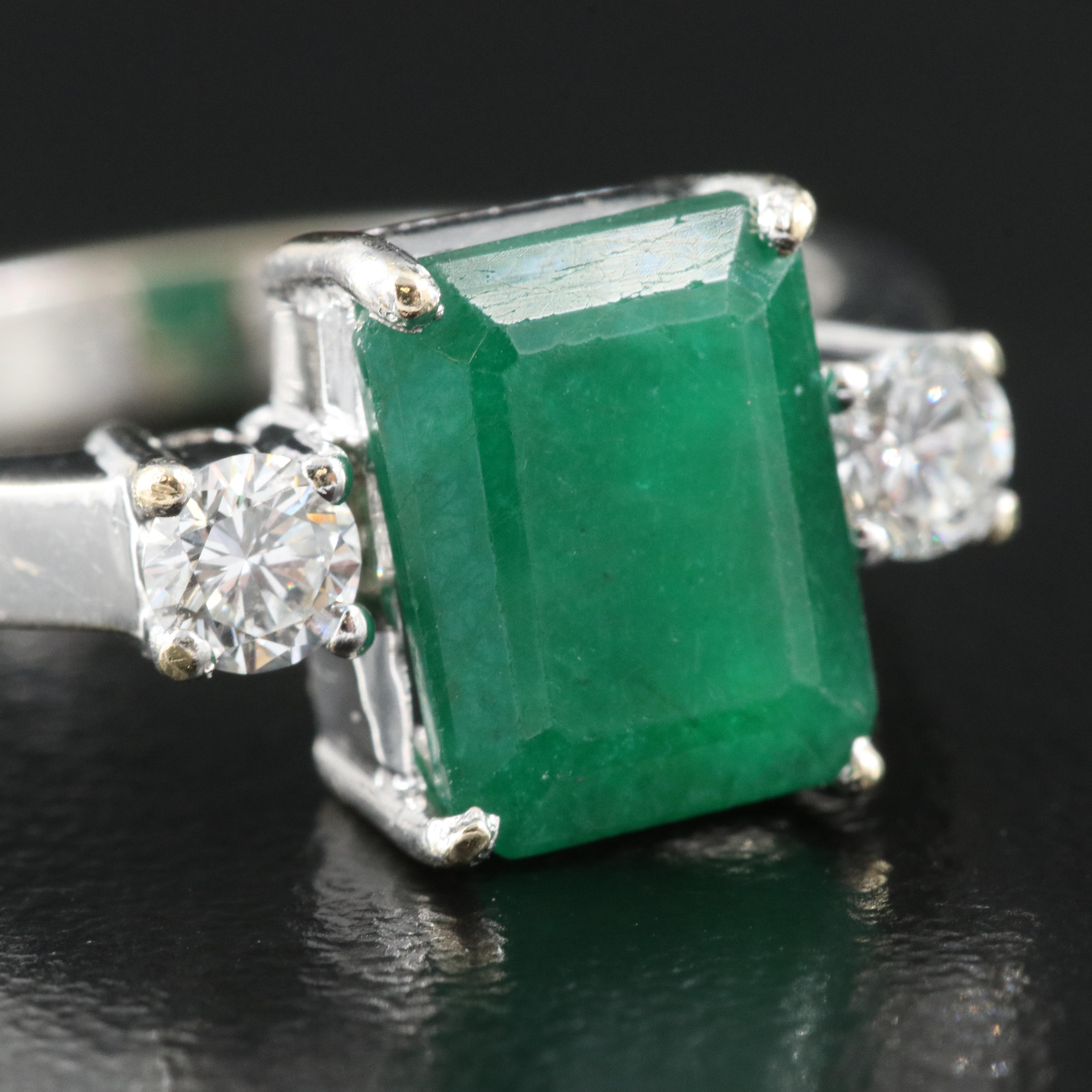 18K 2.25 CT Emerald and Diamond Ring