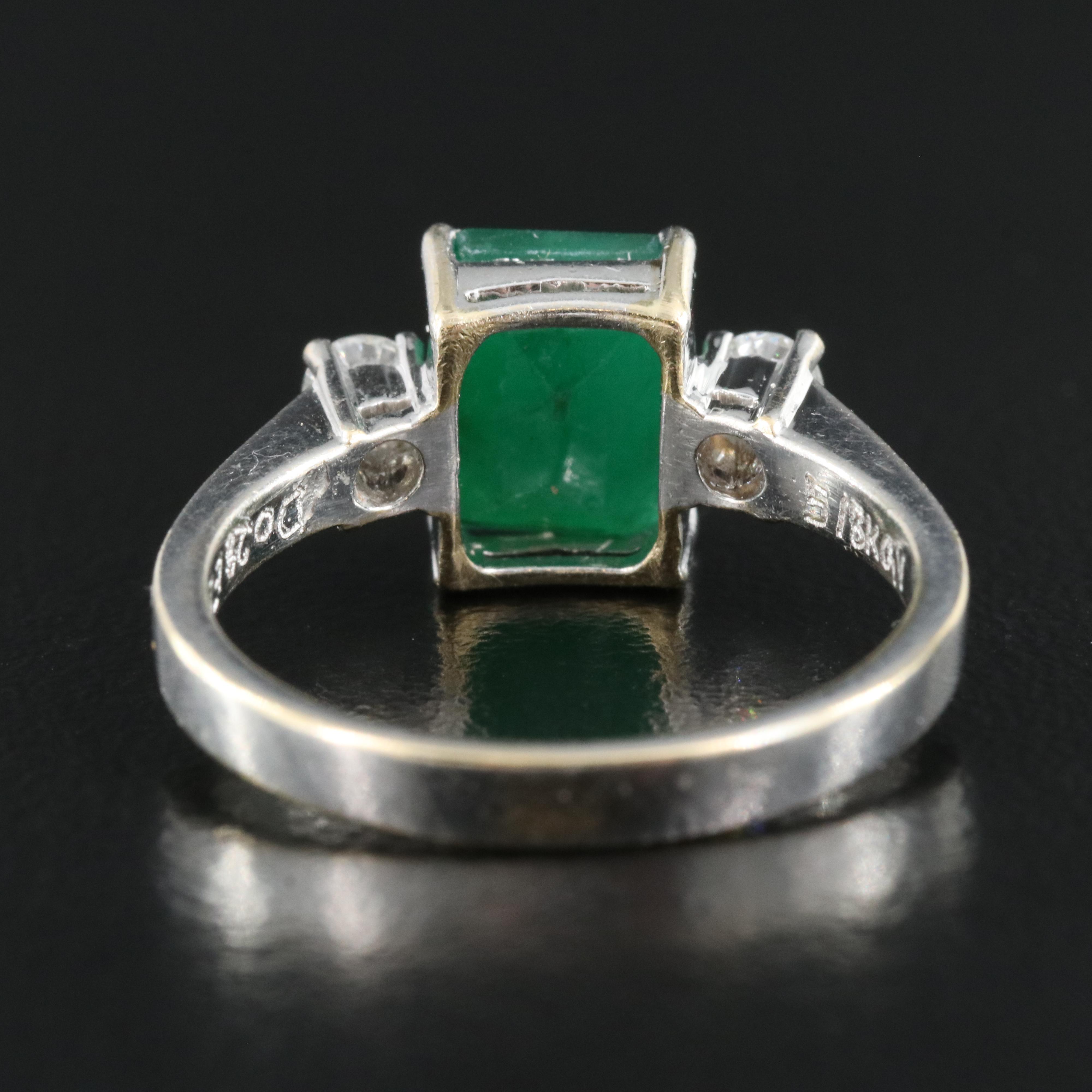 18K 2.25 CT Emerald and Diamond Ring