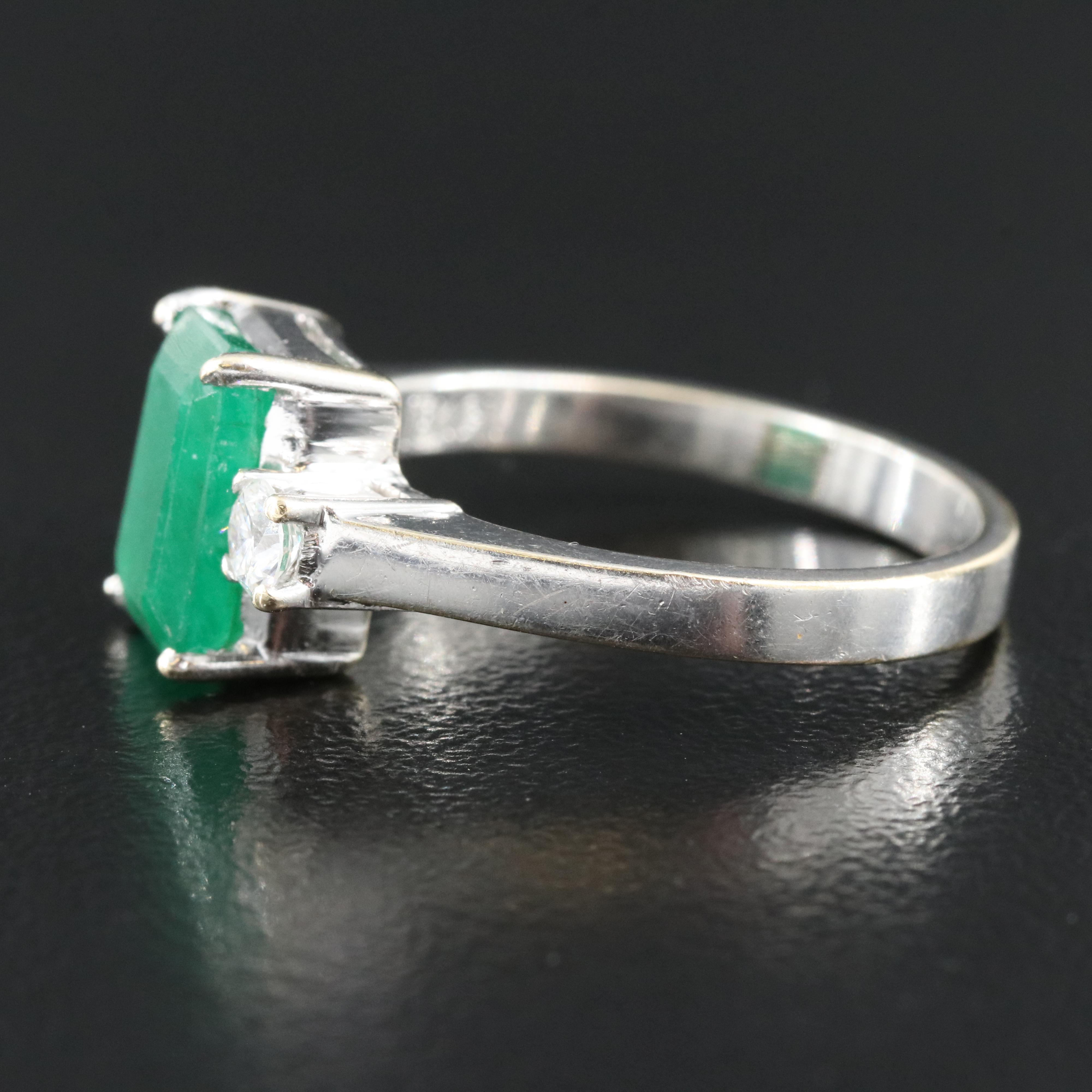18K 2.25 CT Emerald and Diamond Ring
