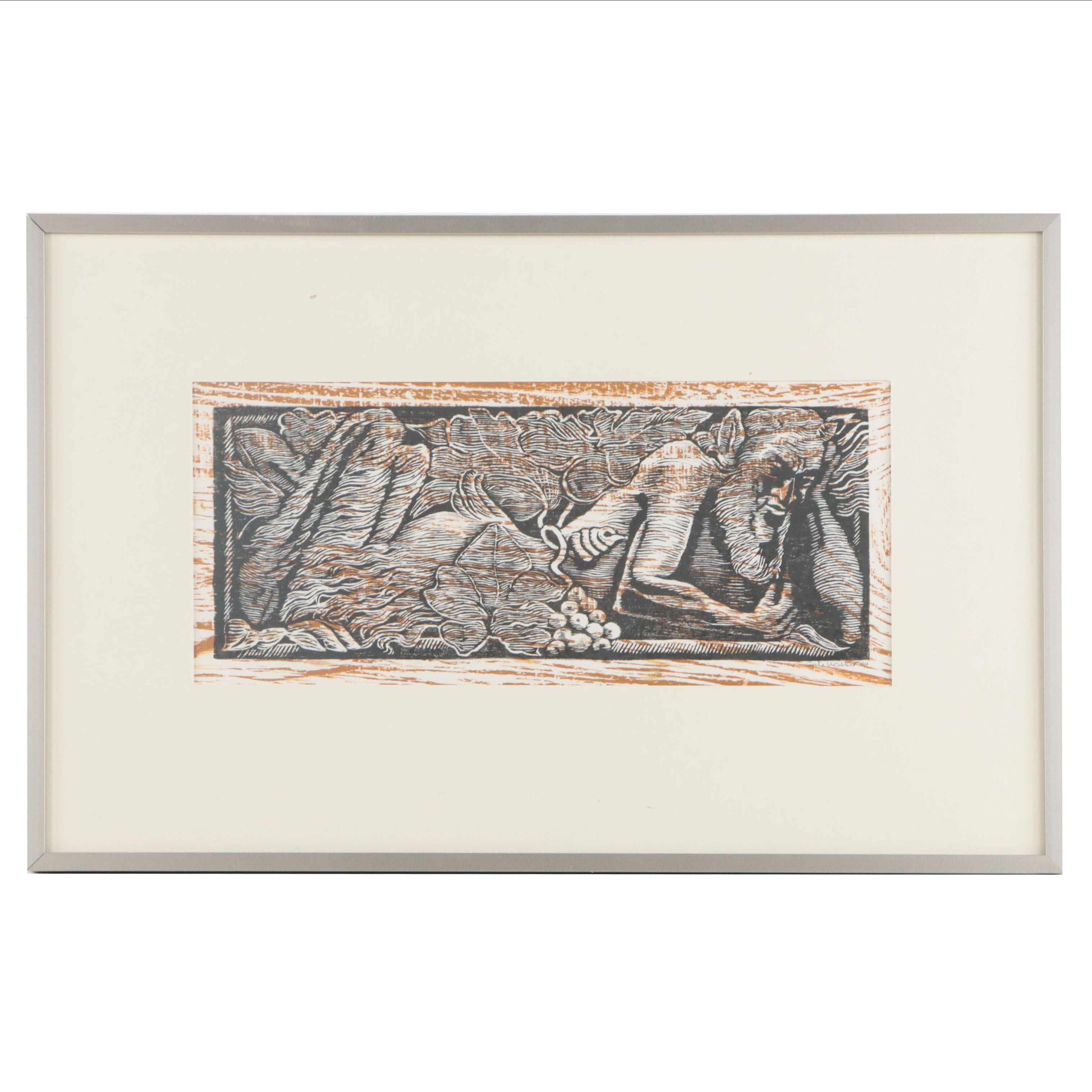 Gale Wallar Woodcut of Figure, 2004