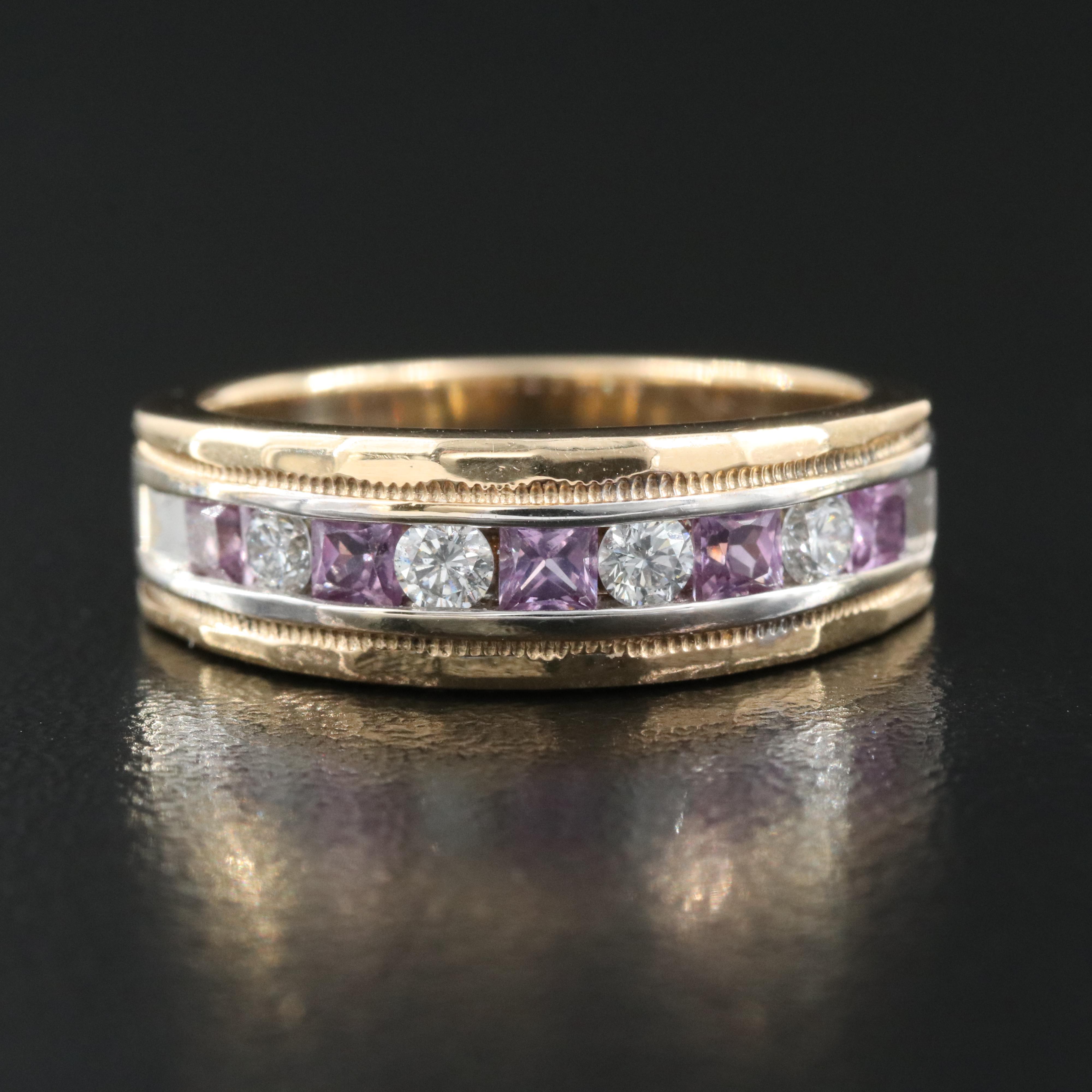 14K Sapphire and Diamond Band