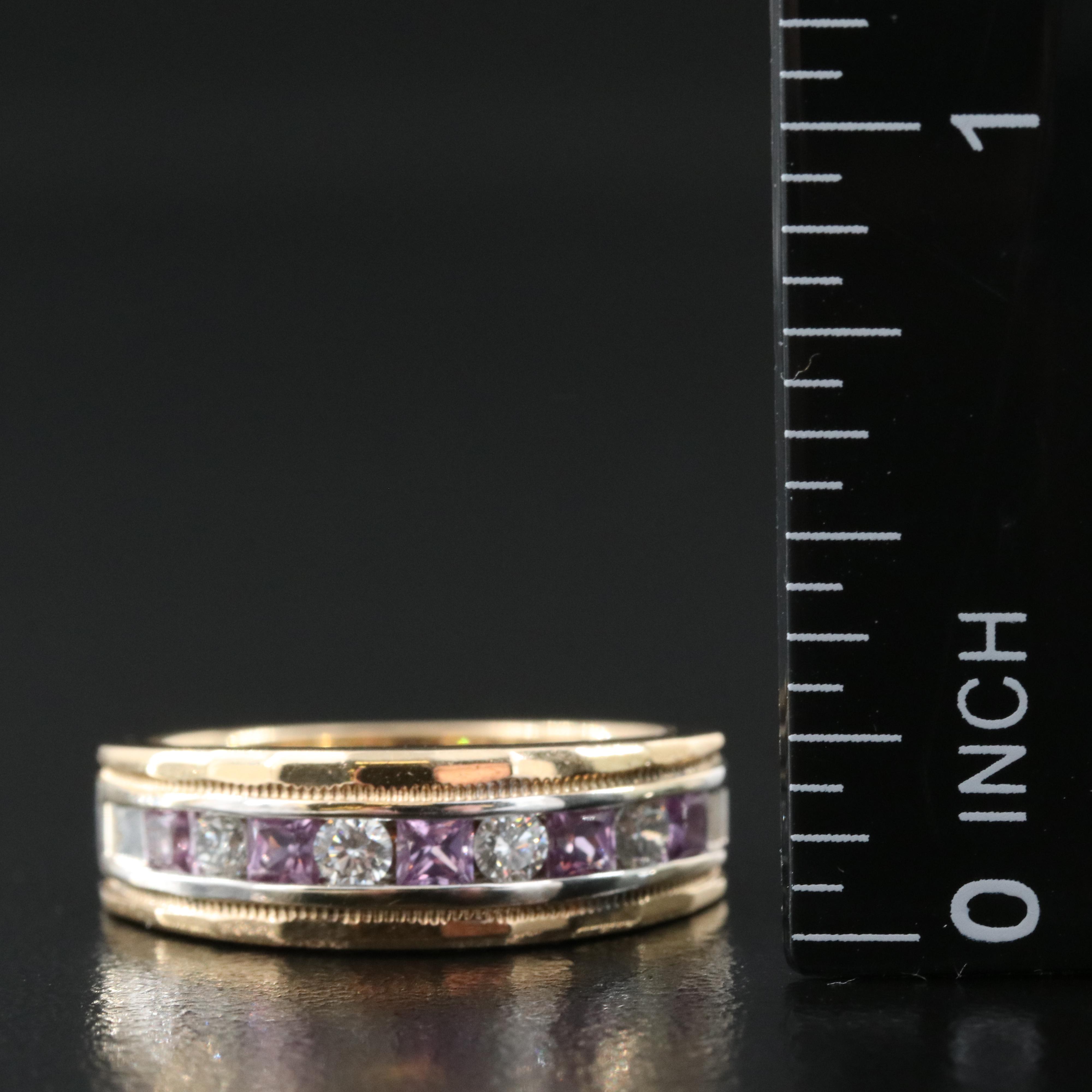 14K Sapphire and Diamond Band