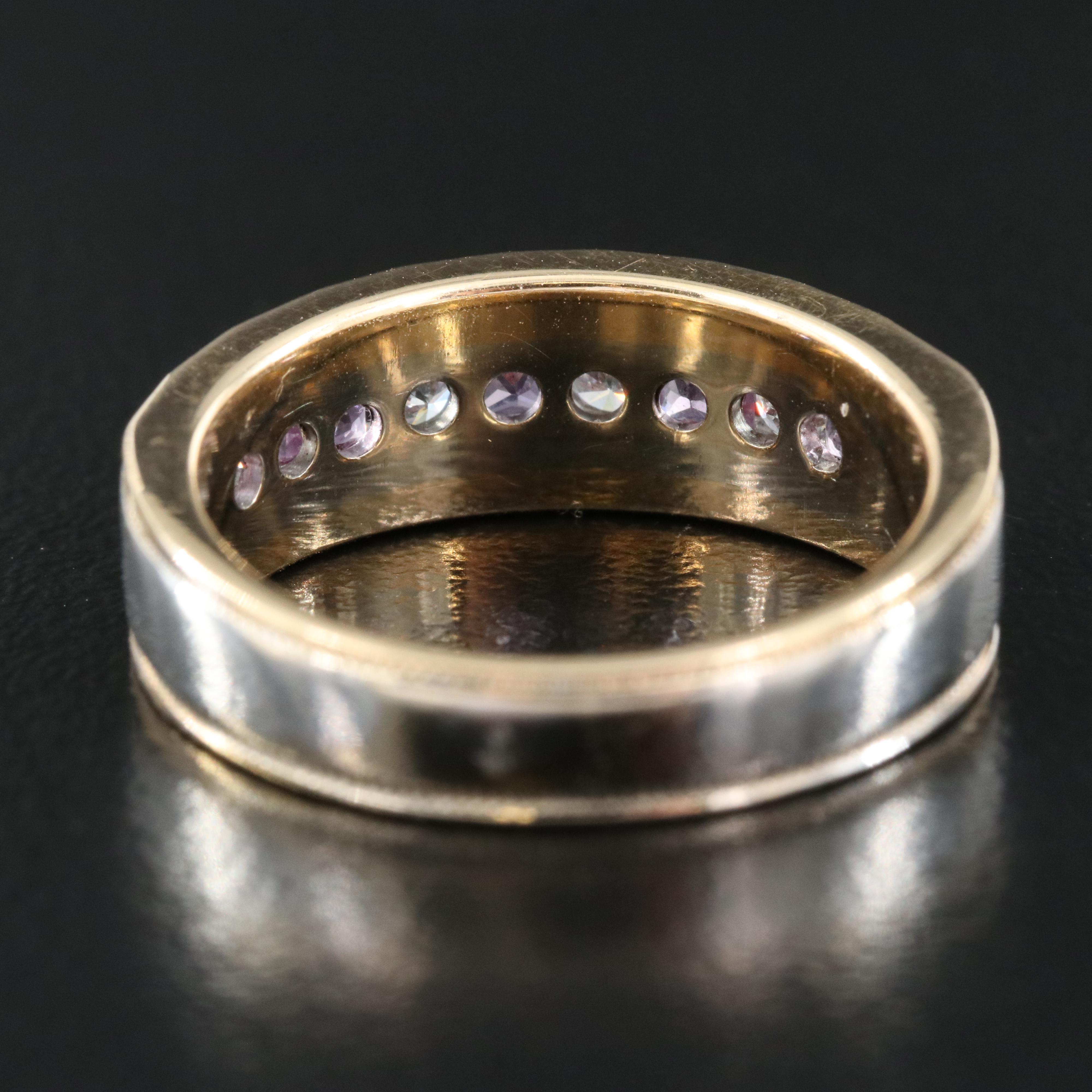 14K Sapphire and Diamond Band