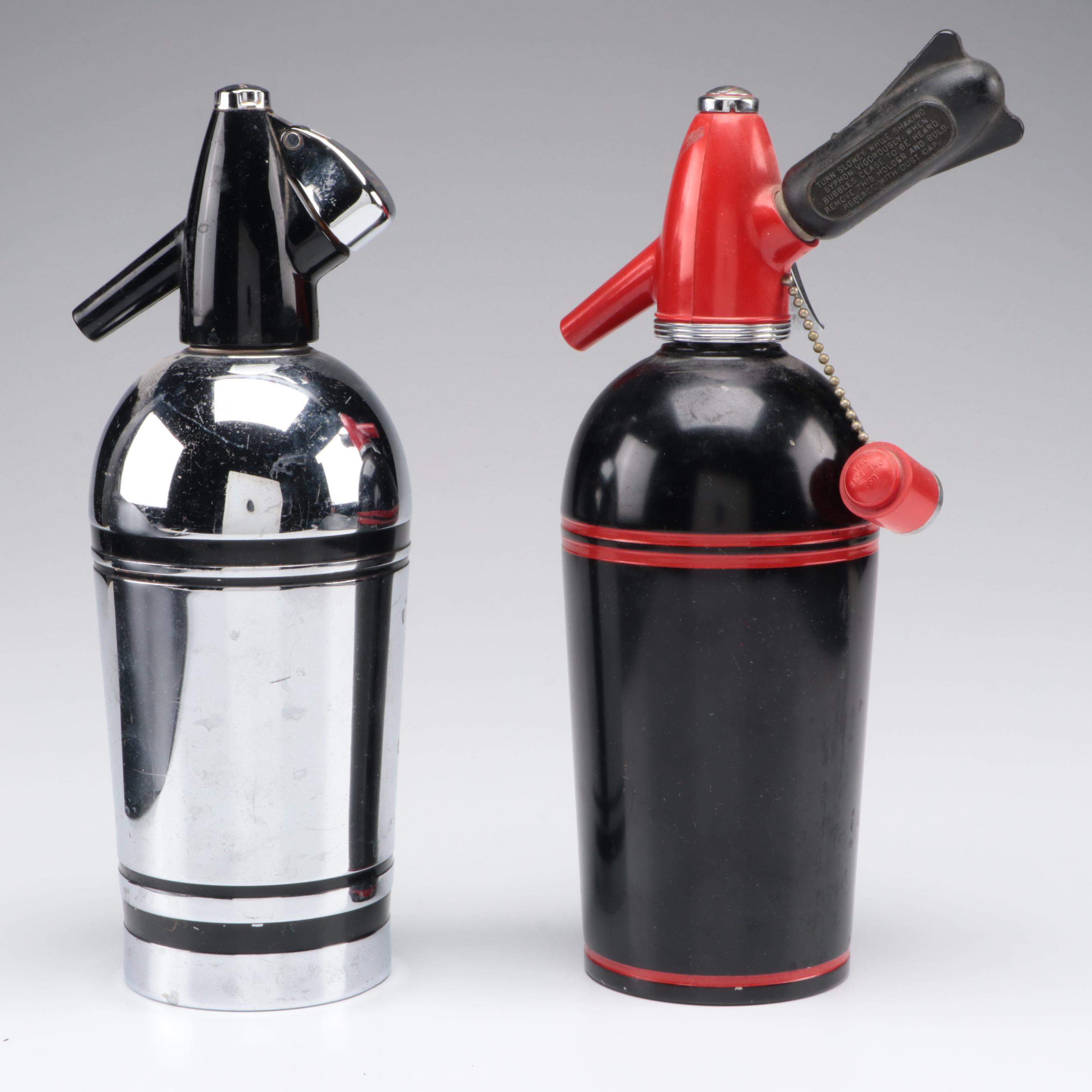 Sparklets Seltzer Bottle and Other Barware, Mid to Late 20th Century