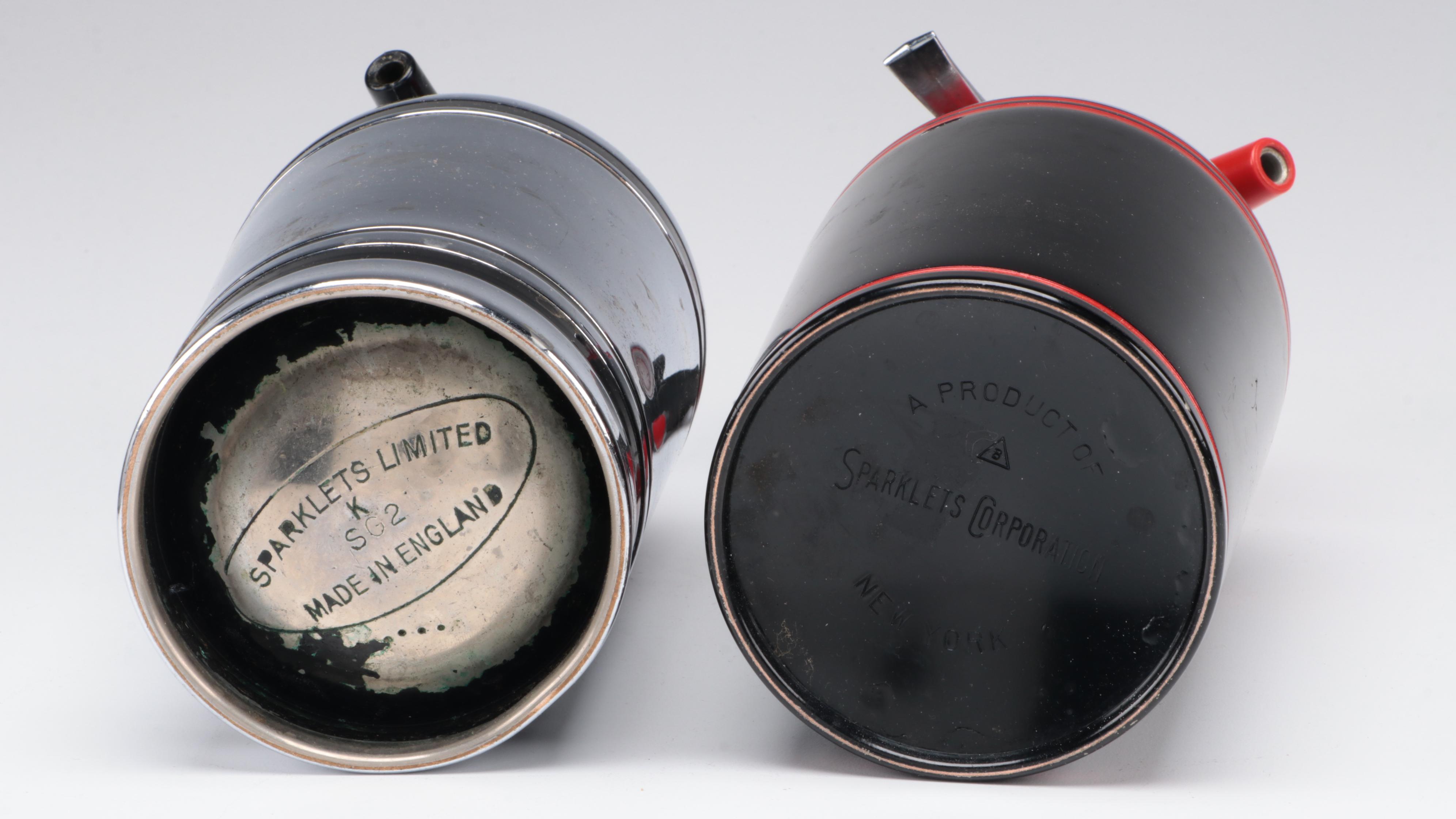 Sparklets Seltzer Bottle and Other Barware, Mid to Late 20th Century