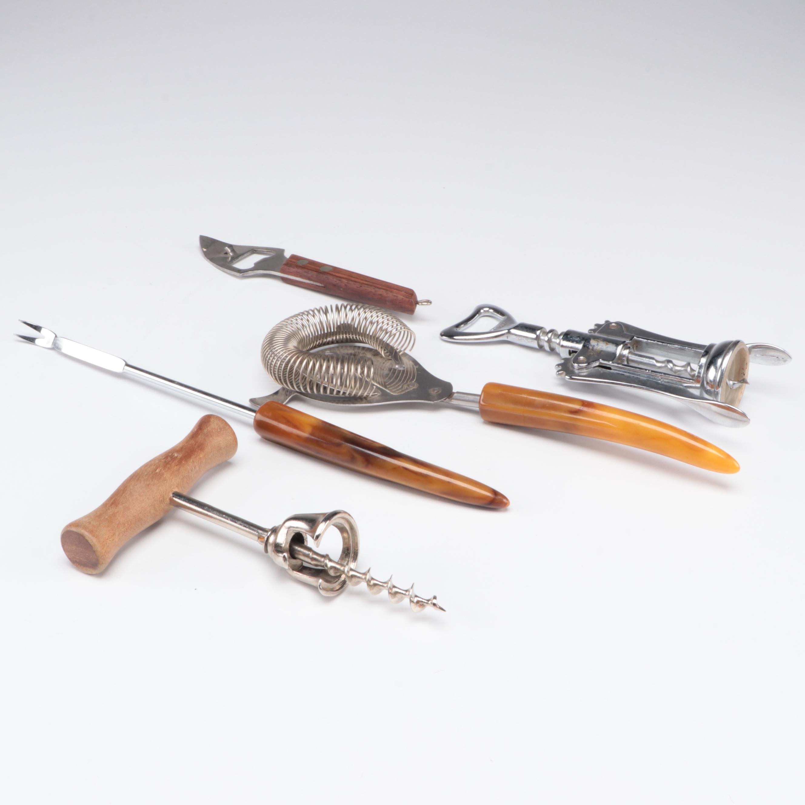 Sparklets Seltzer Bottle and Other Barware, Mid to Late 20th Century