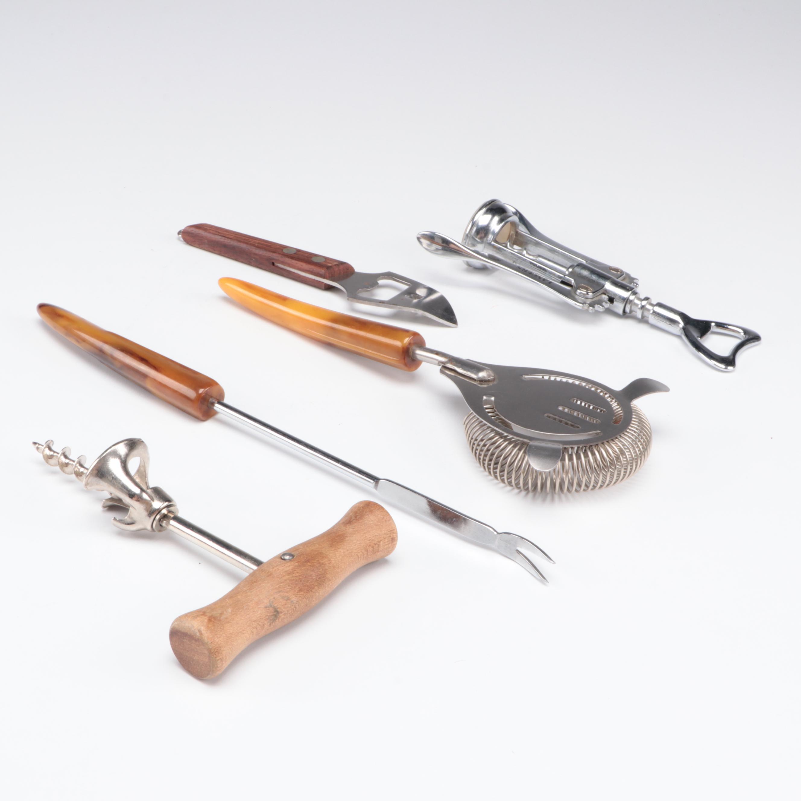 Sparklets Seltzer Bottle and Other Barware, Mid to Late 20th Century