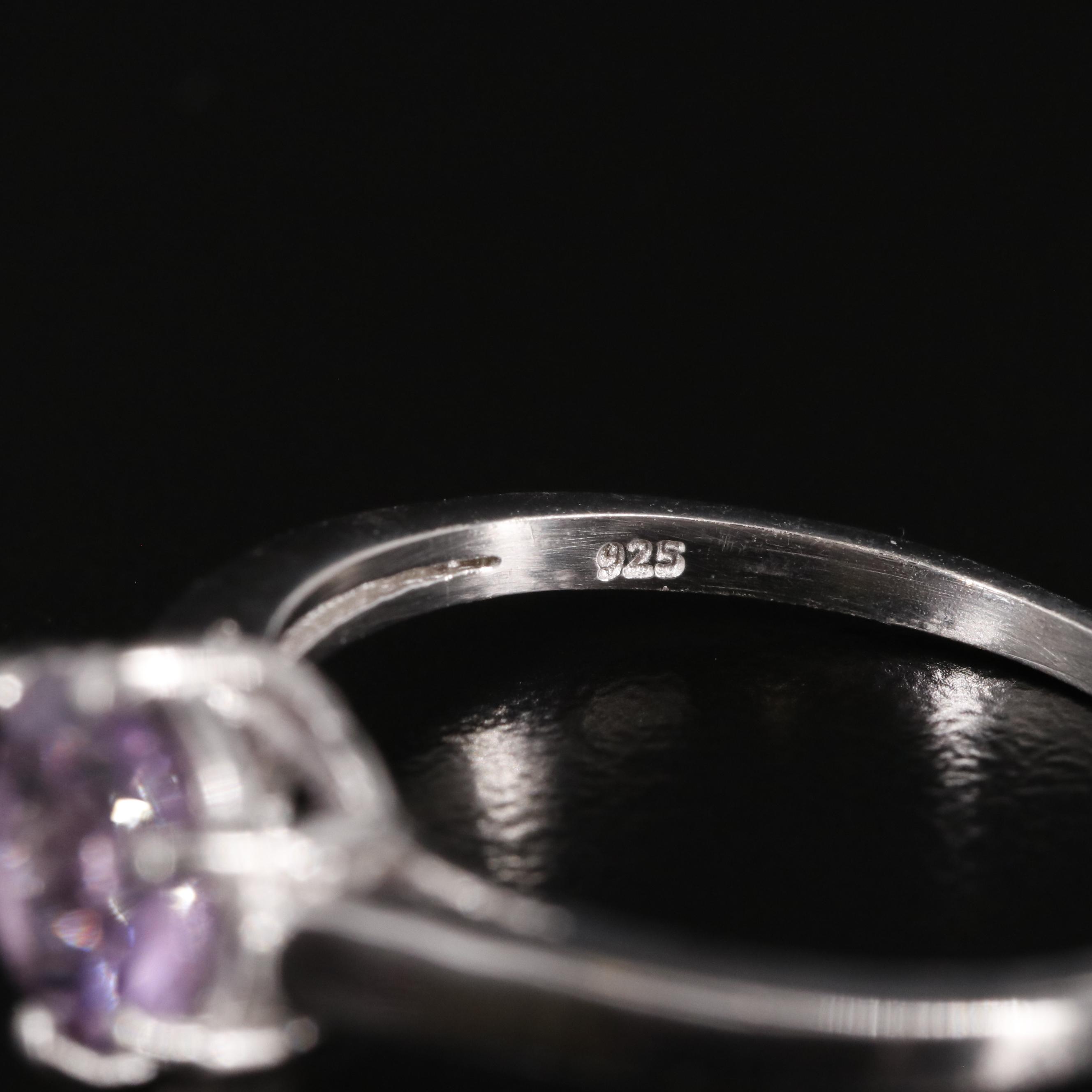 Sterling Amethyst Solitaire Ring
