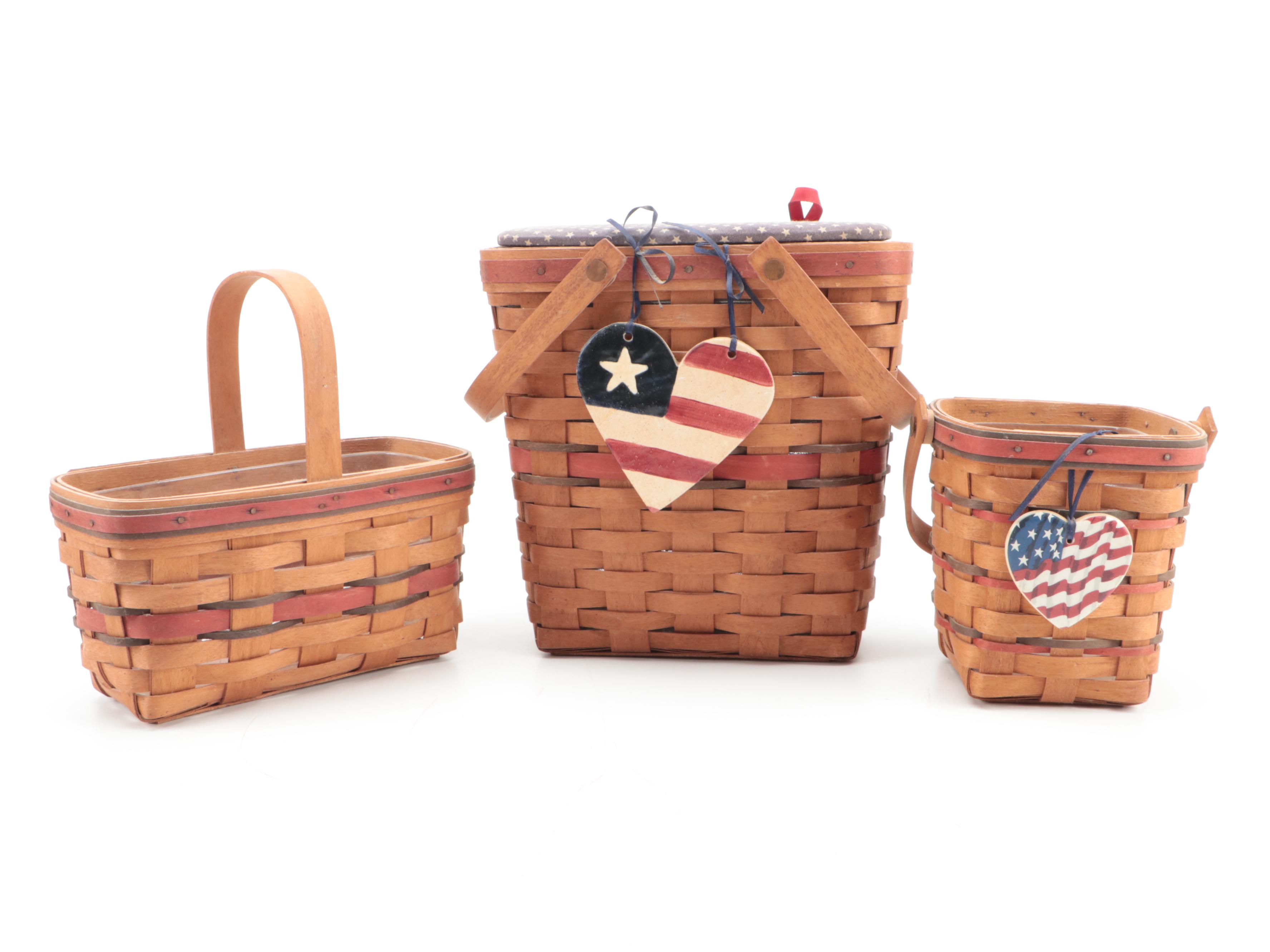 Longaberger Fabric Lined and Other Baskets