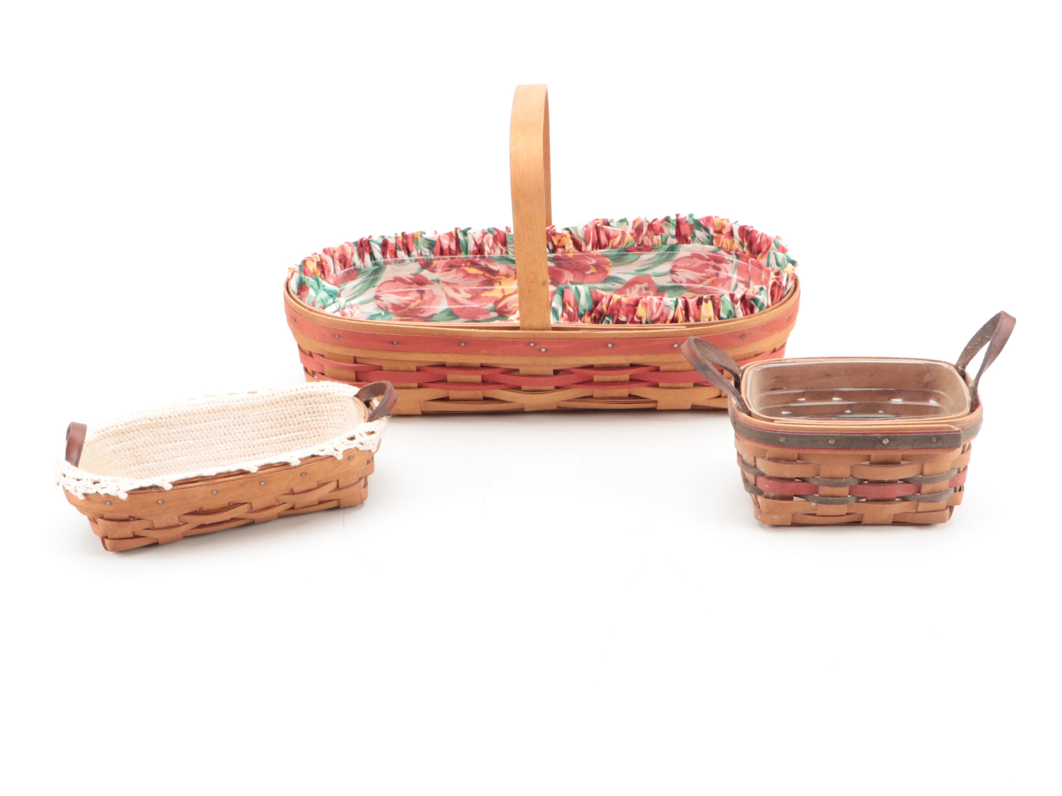 Longaberger Fabric Lined and Other Baskets