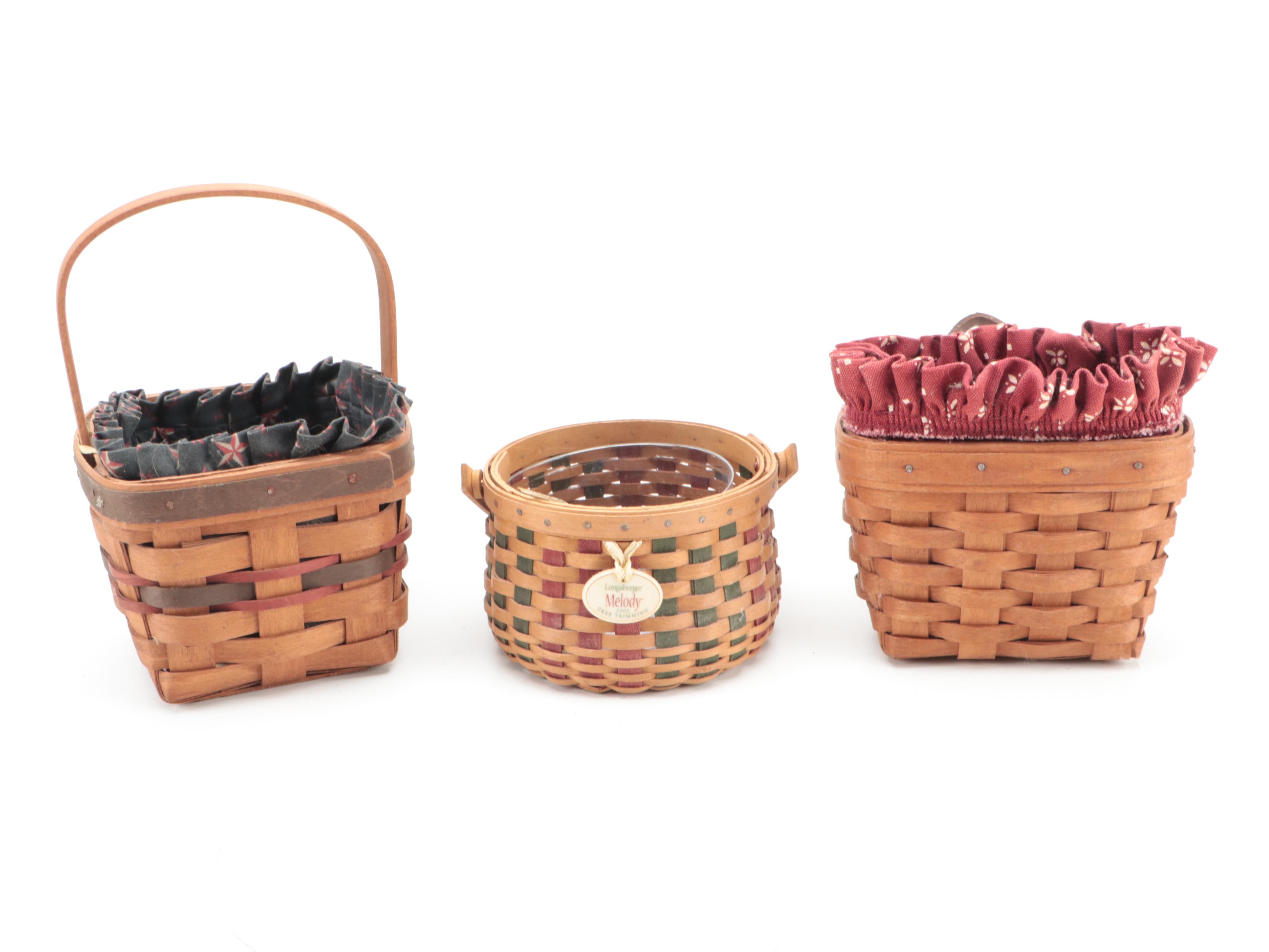 Longaberger Fabric Lined and Other Baskets