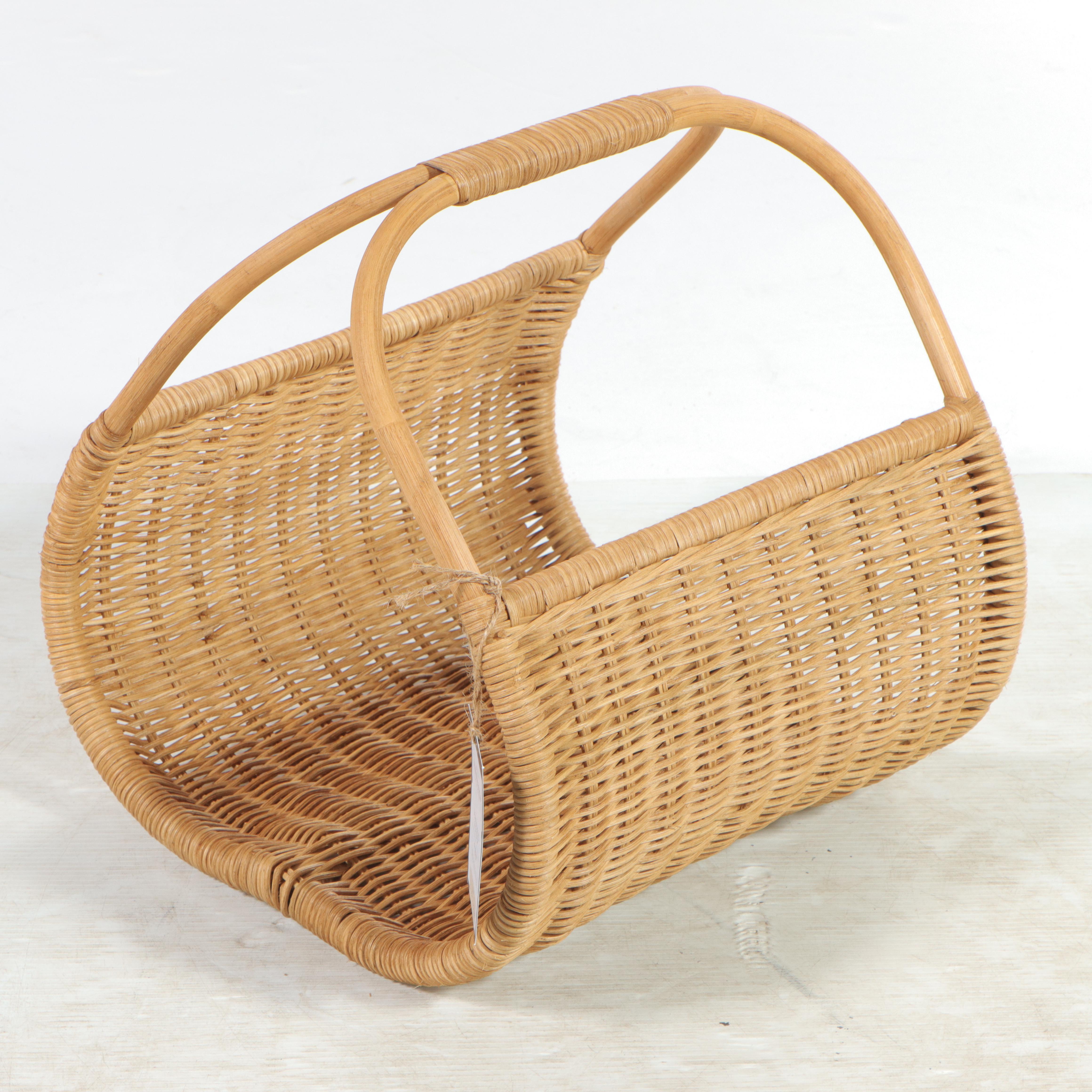 Threshold With Studio McGee Woven Magazine Holder and Potted Faux Grass