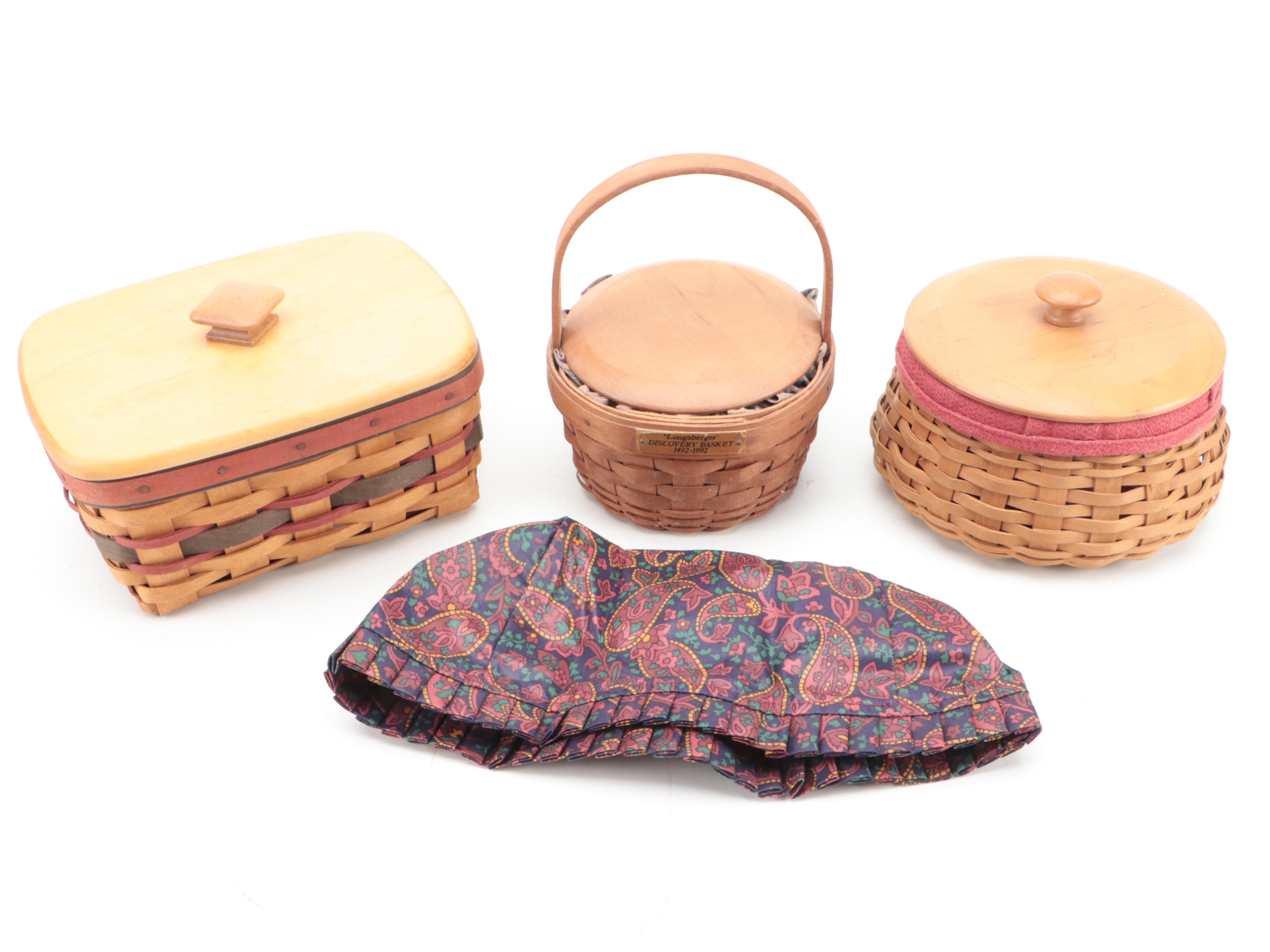 Longaberger Fabric Lined and Other Baskets