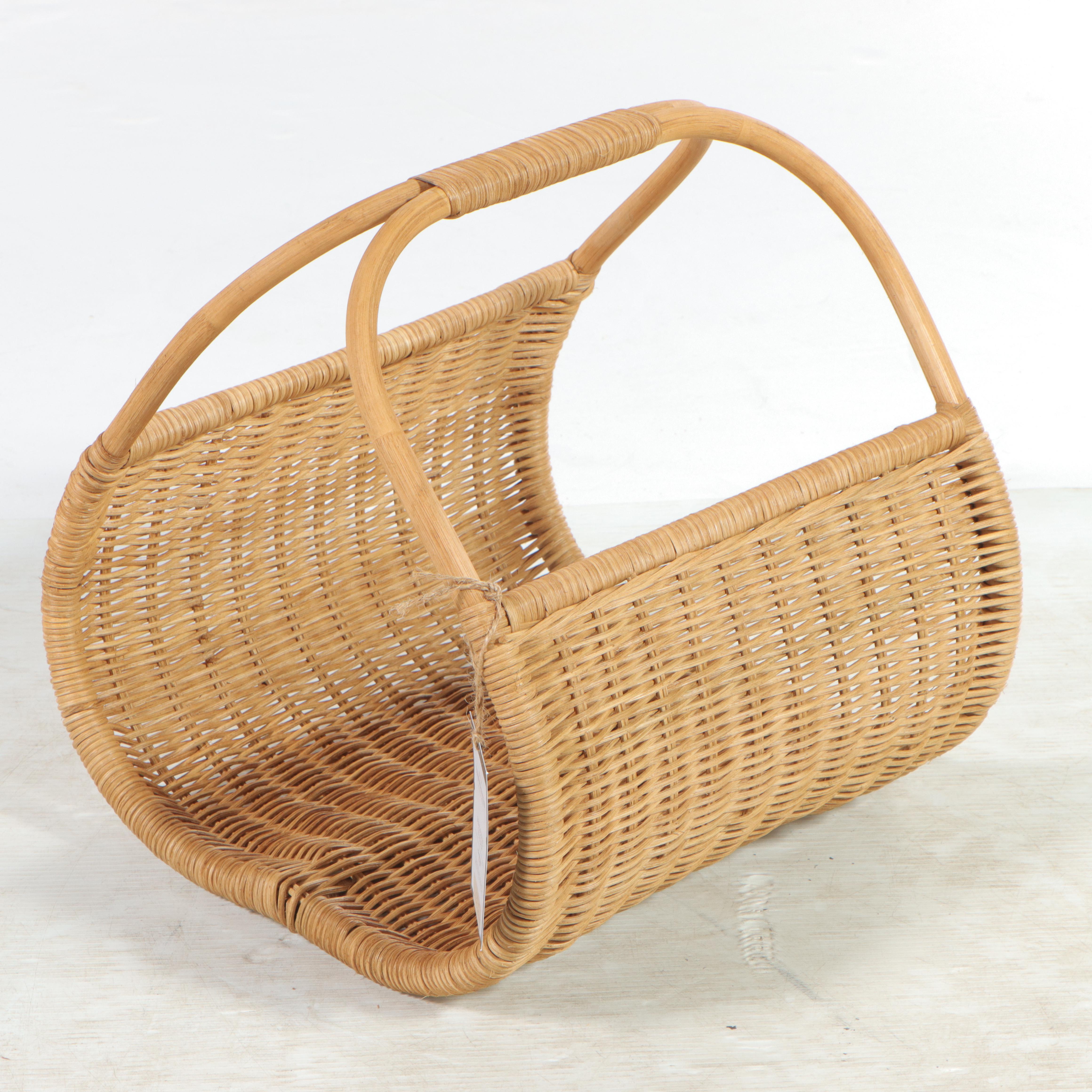 Threshold With Studio McGee Woven Magazine Holder and Potted Faux Grass