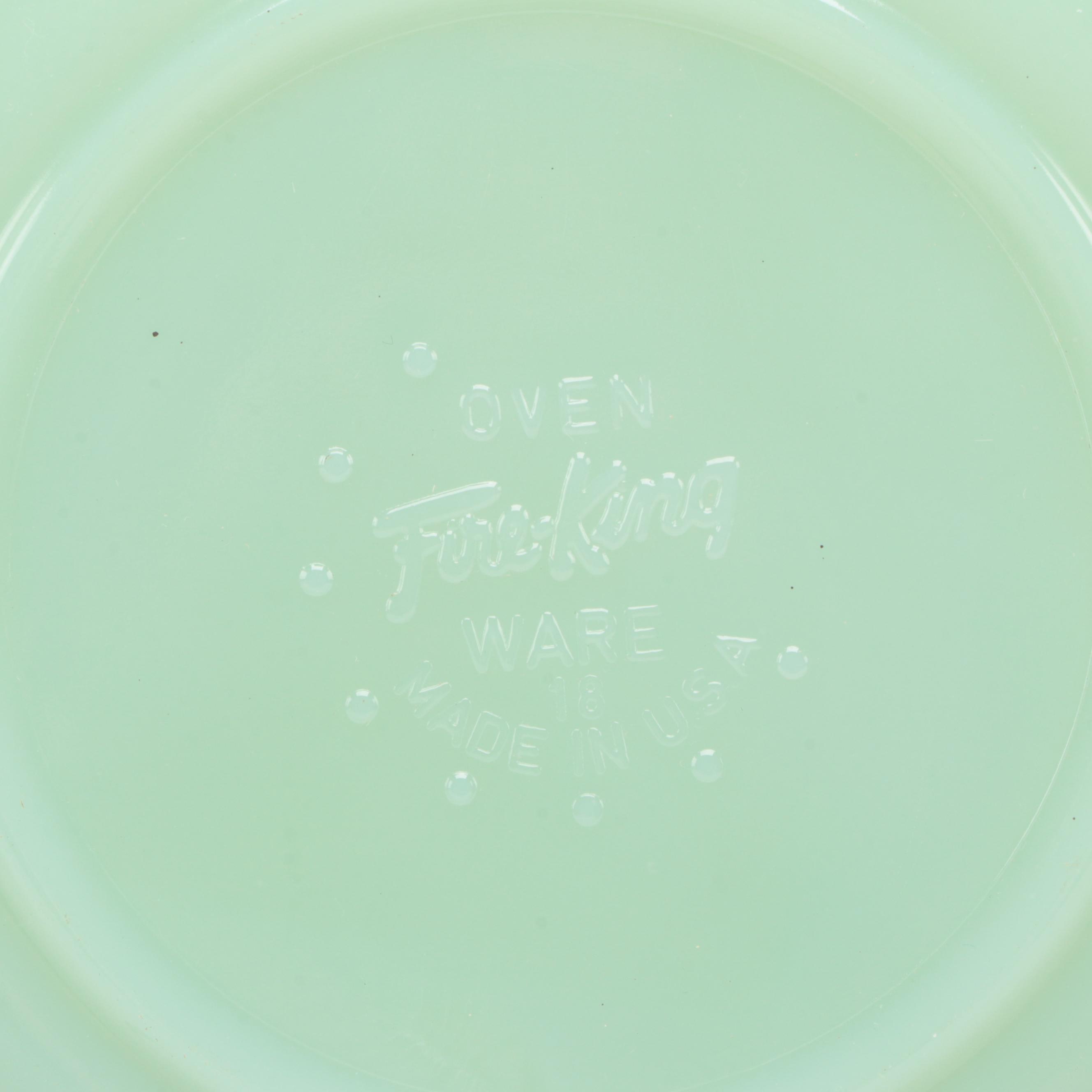 Anchor Hocking Fire King "Jade Ite" Plates with Johnny Hart BC Bowls