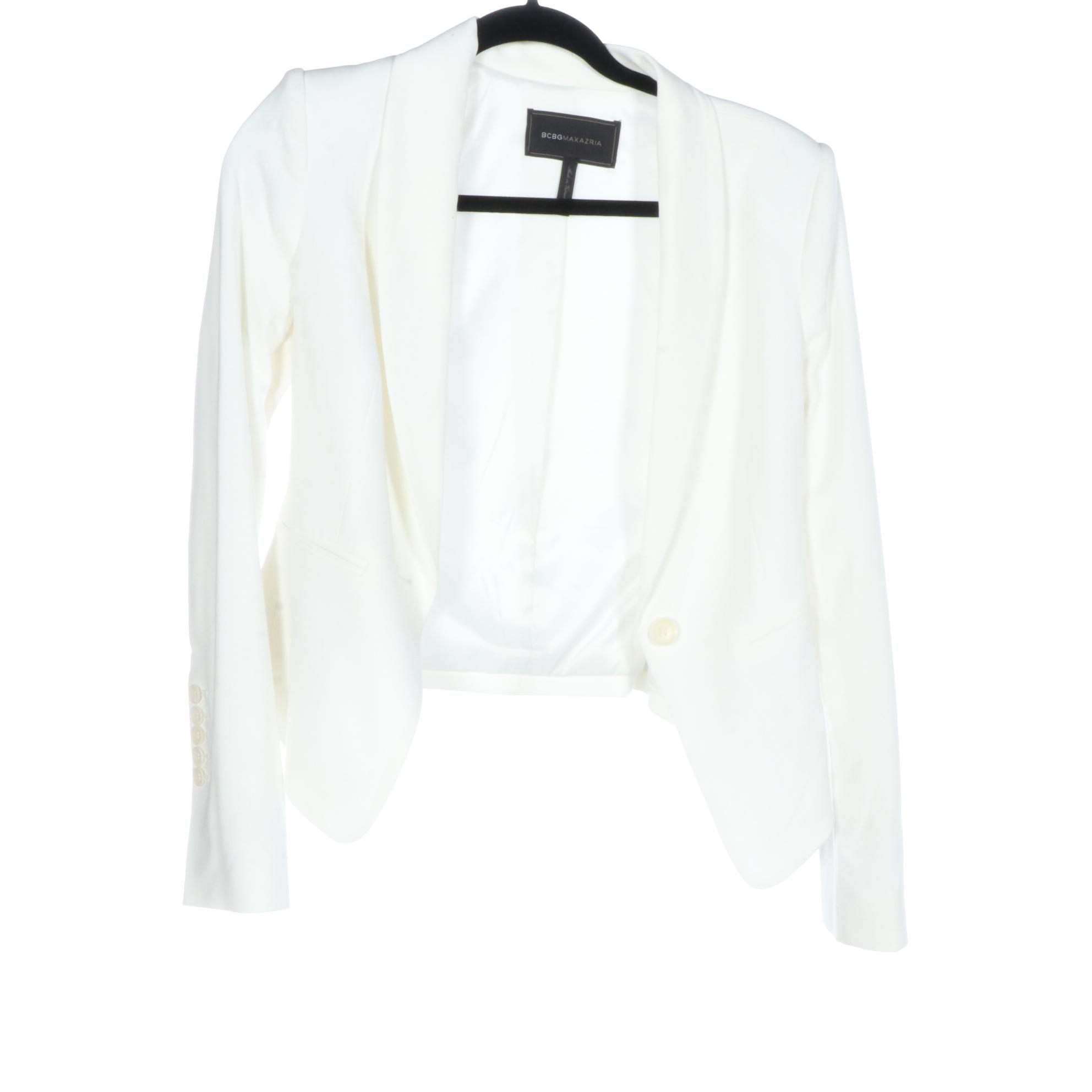 BCBG Maxazria Cropped Jacket, Collarless Jacket with Beading, Lace-Back Jacket