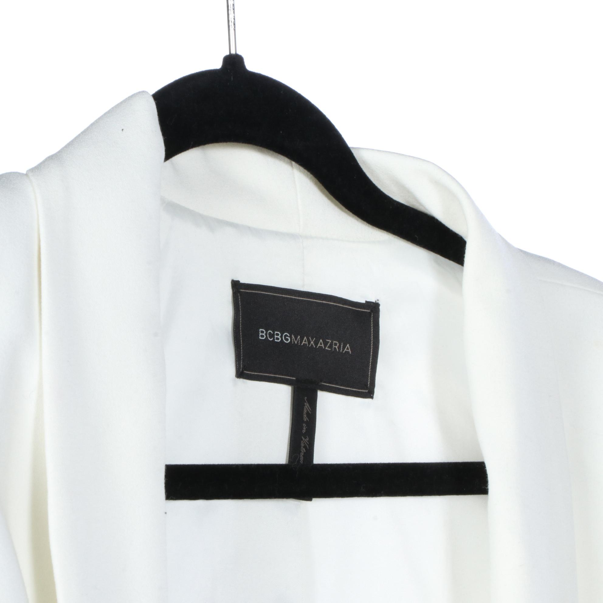 BCBG Maxazria Cropped Jacket, Collarless Jacket with Beading, Lace-Back Jacket