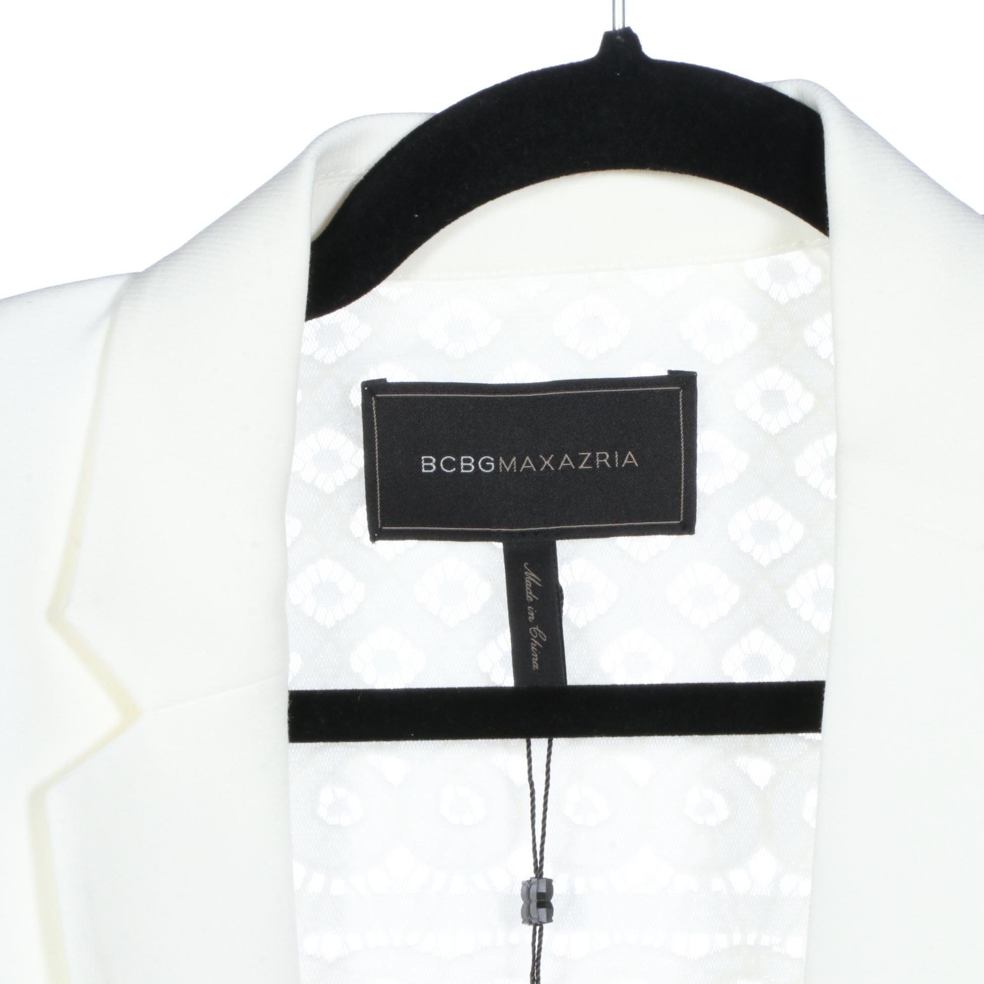 BCBG Maxazria Cropped Jacket, Collarless Jacket with Beading, Lace-Back Jacket