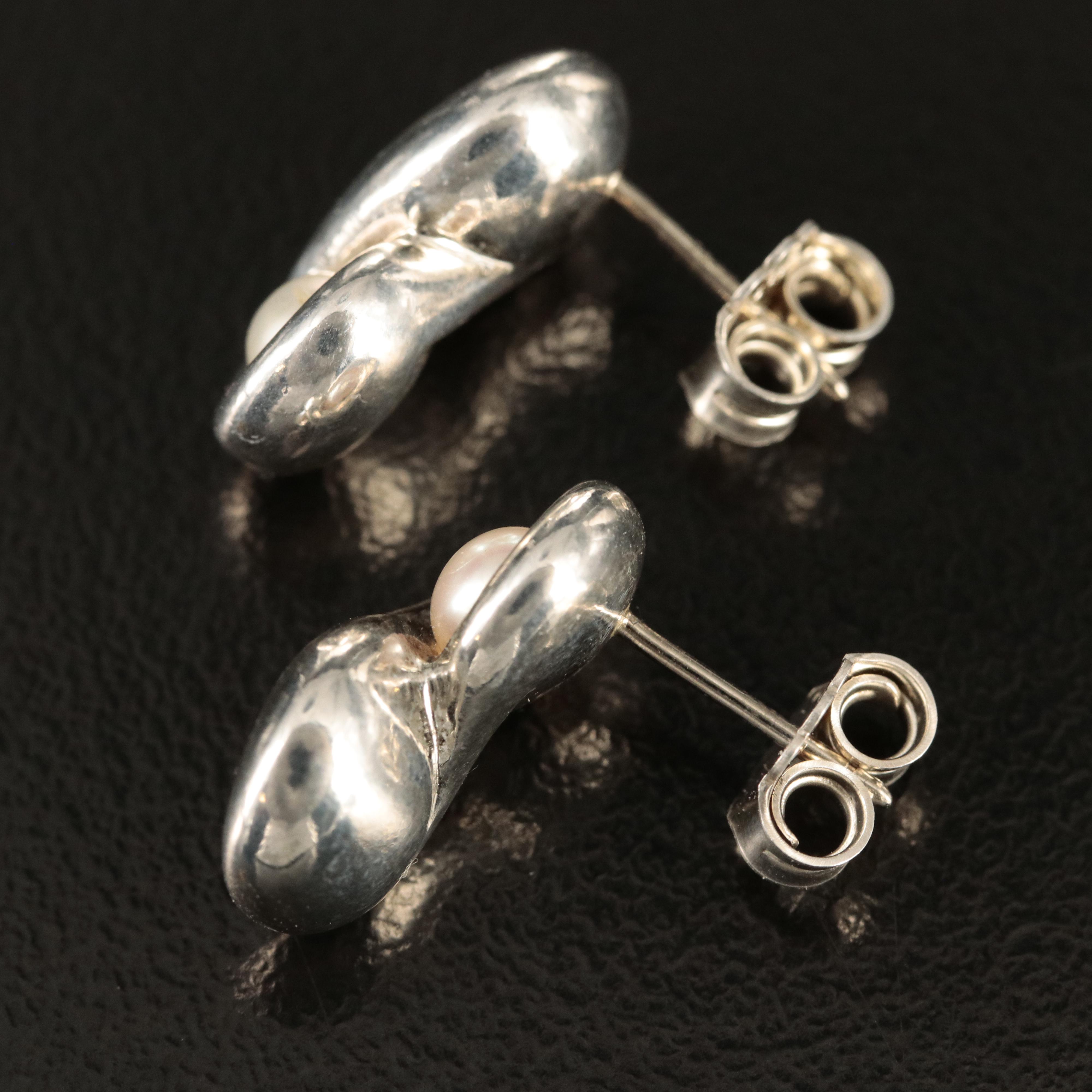 Tiffany & Co. Sterling Pearl Infinity Earrings