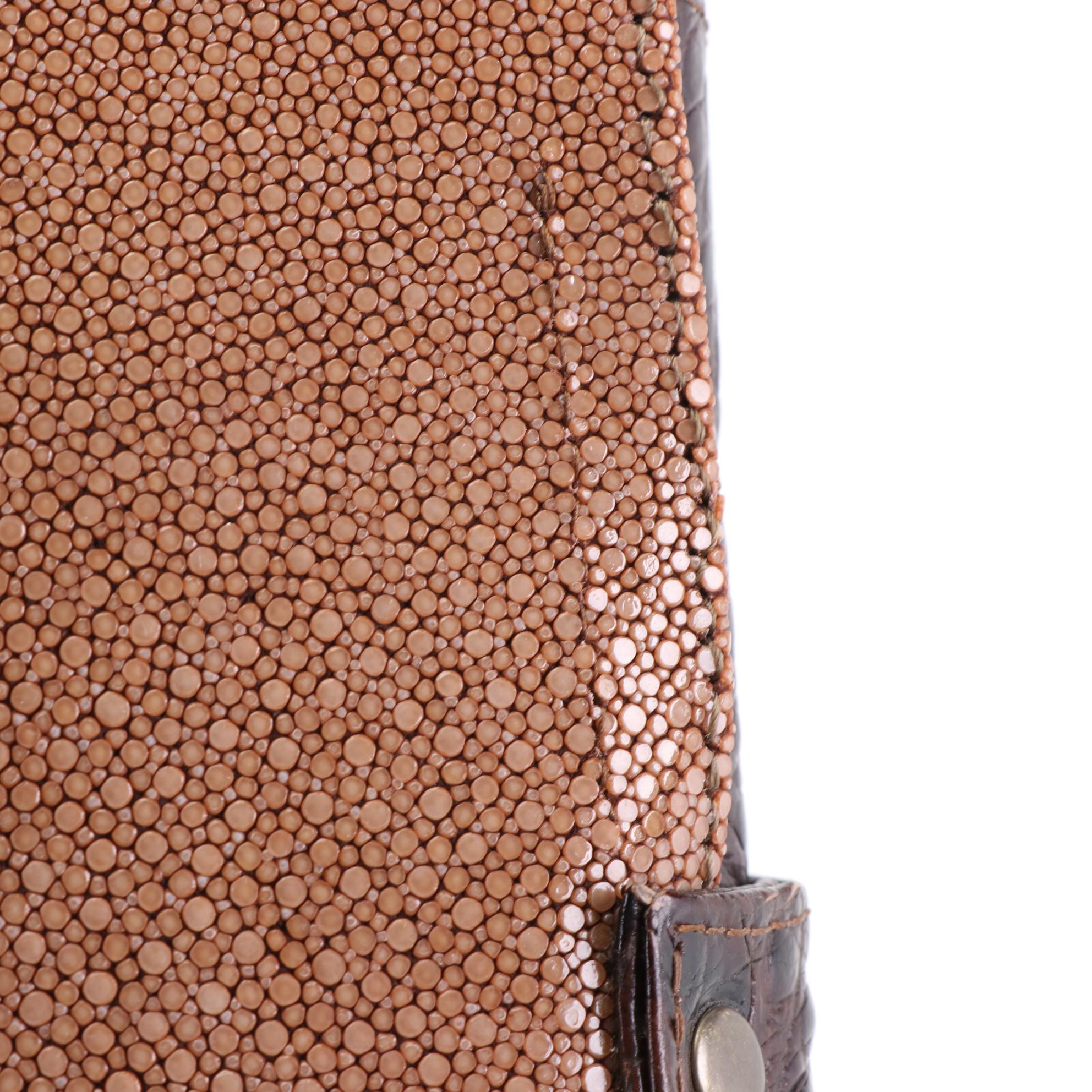 Jalda Stingray Clutch with Belle Grotto Couture Crocodile Clutch