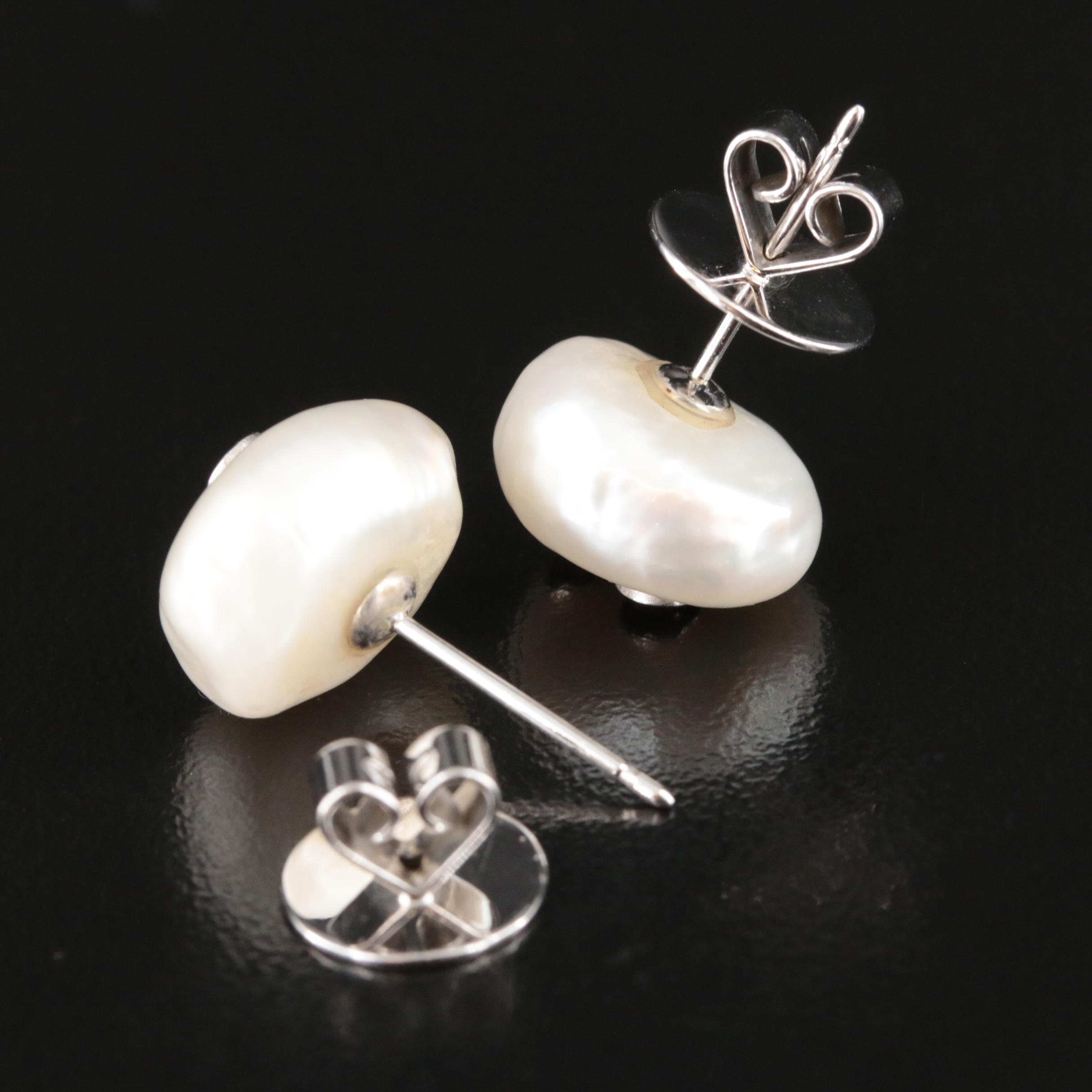 18K Pearl and Diamond Earrings