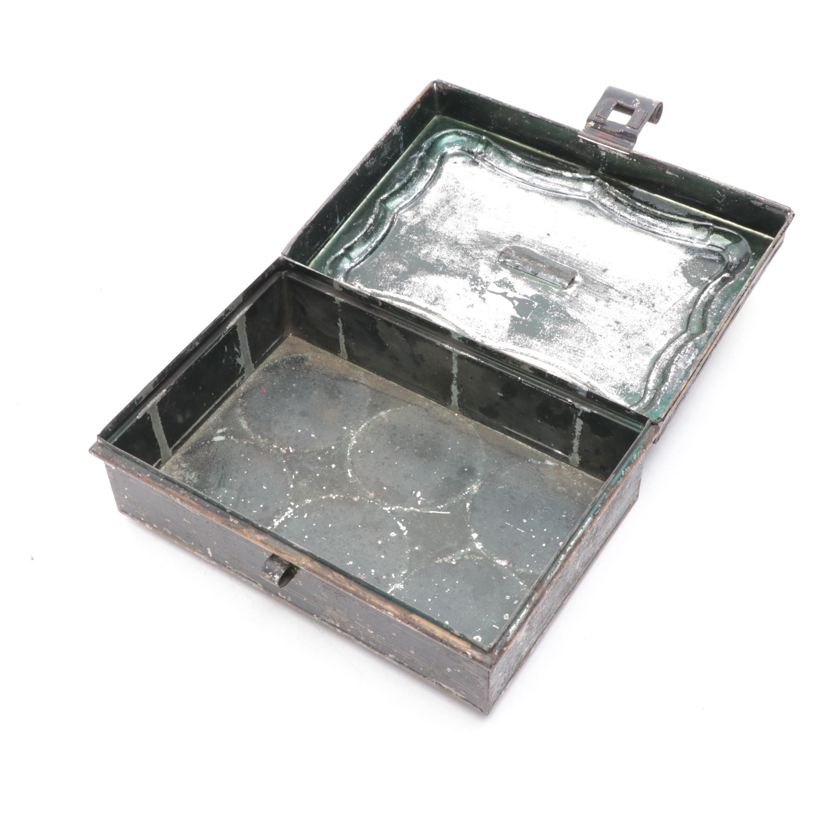 Victorian English Toleware Spice Box, Mid to Late 19th Century