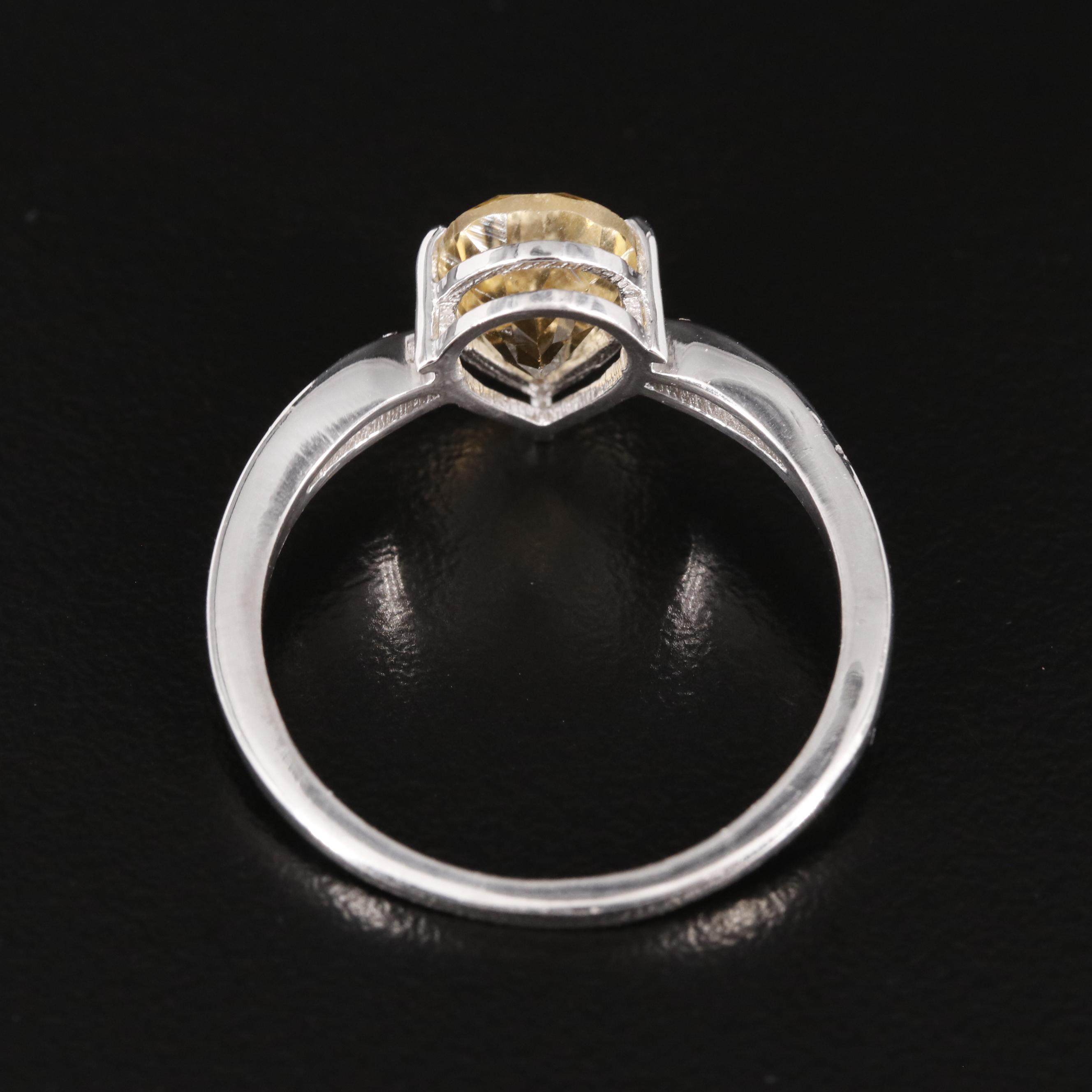 Sterling Citrine and Diamond Ring