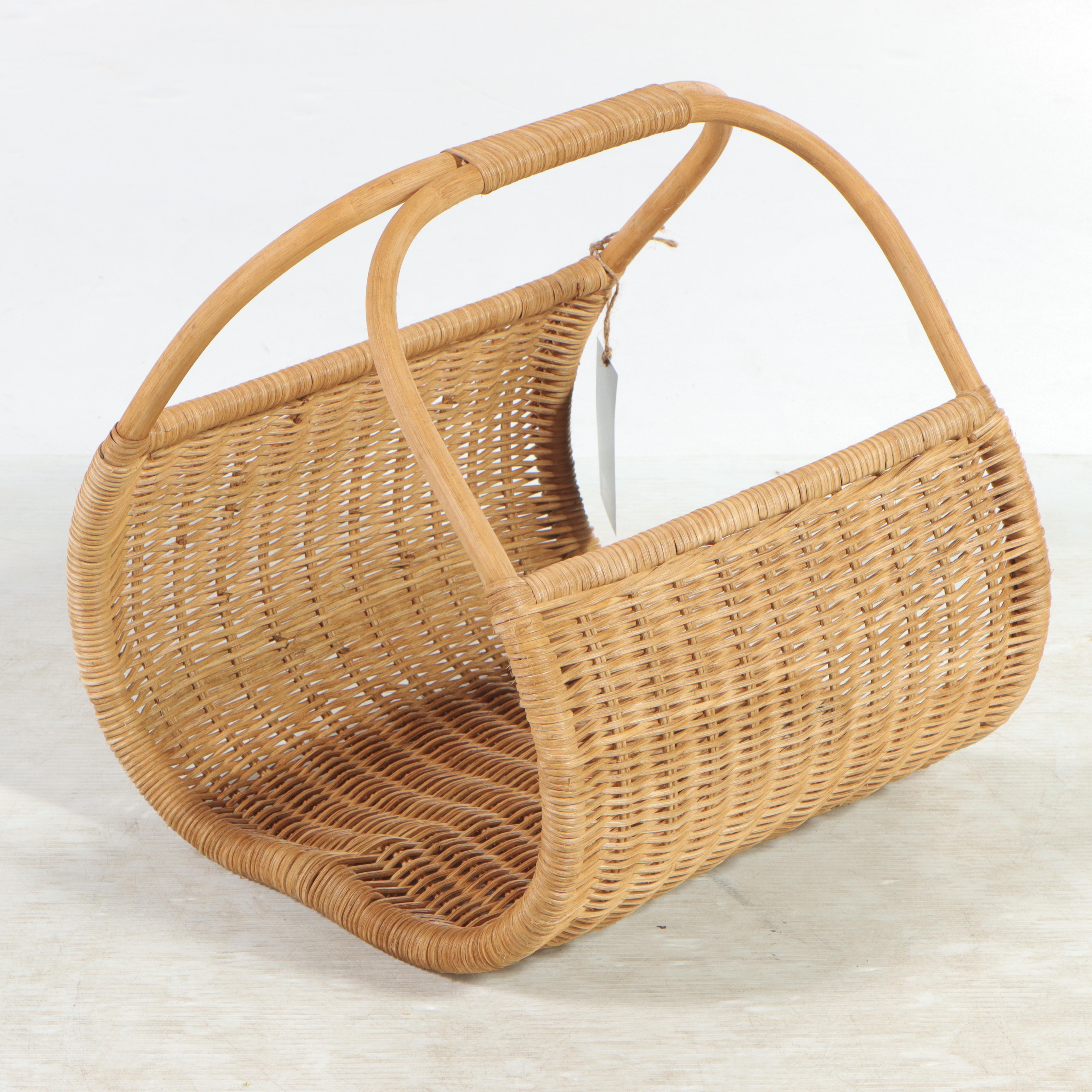 Threshold With Studio McGee Woven Magazine Holder and Potted Faux Grass