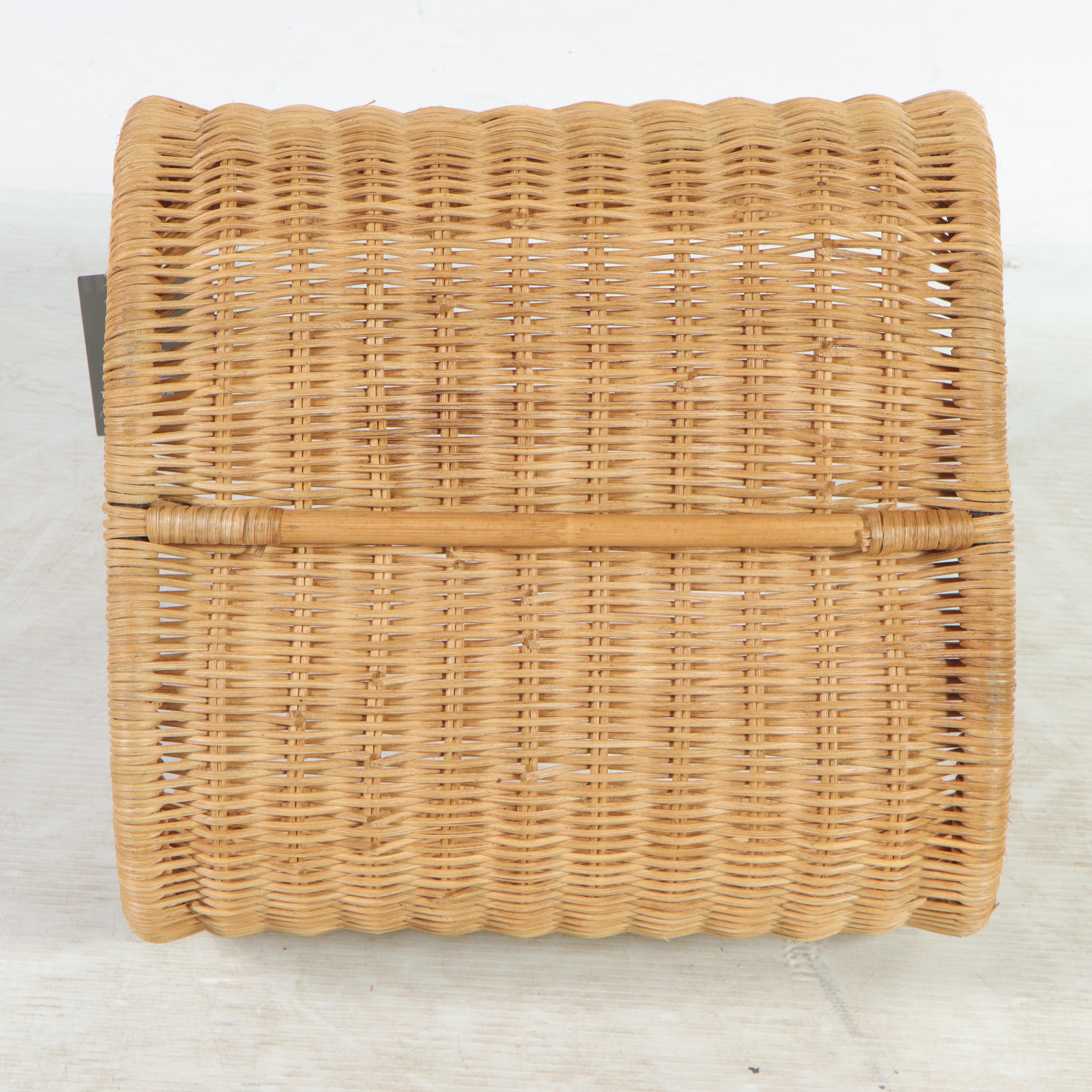 Threshold With Studio McGee Woven Magazine Holder and Potted Faux Grass