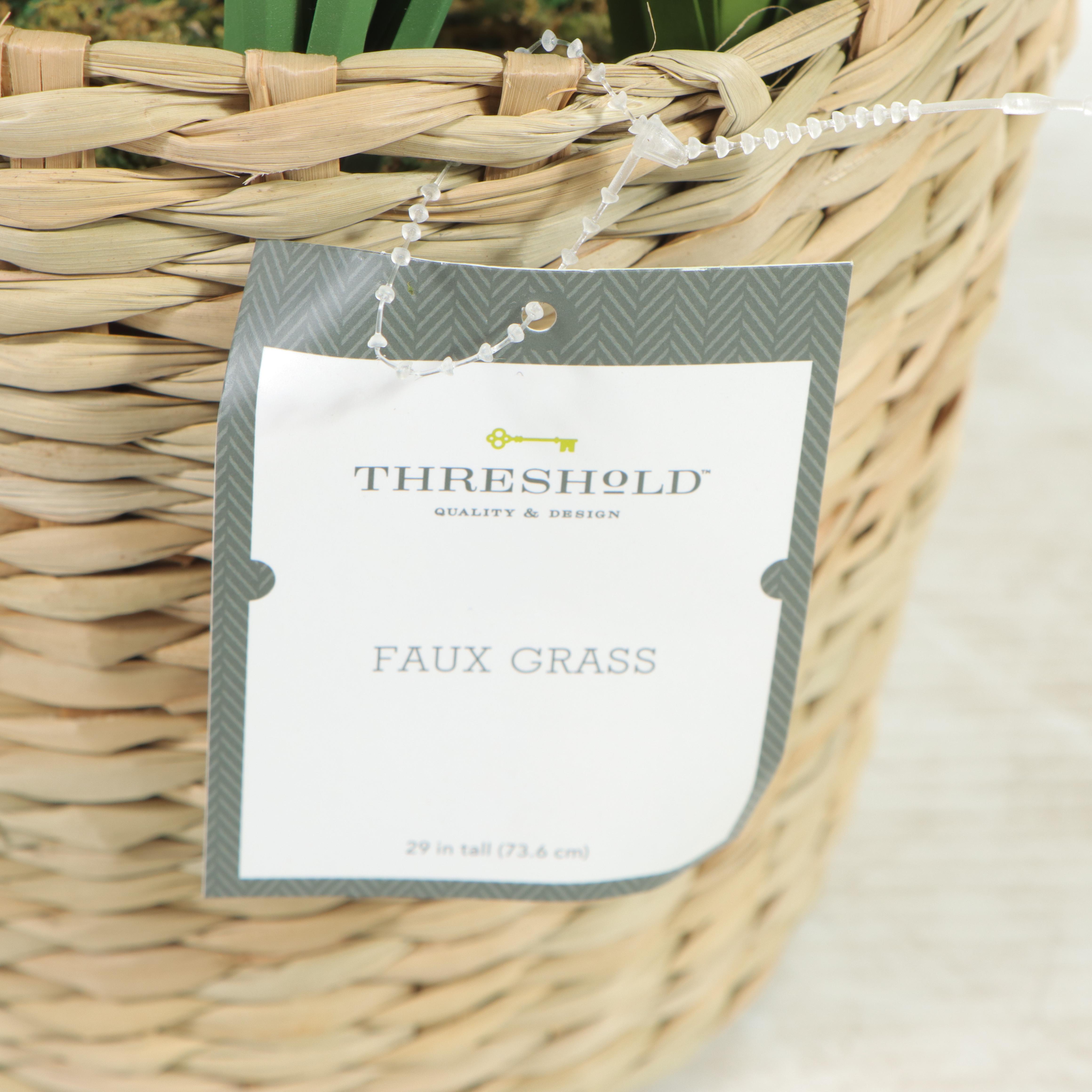 Threshold With Studio McGee Woven Magazine Holder and Potted Faux Grass