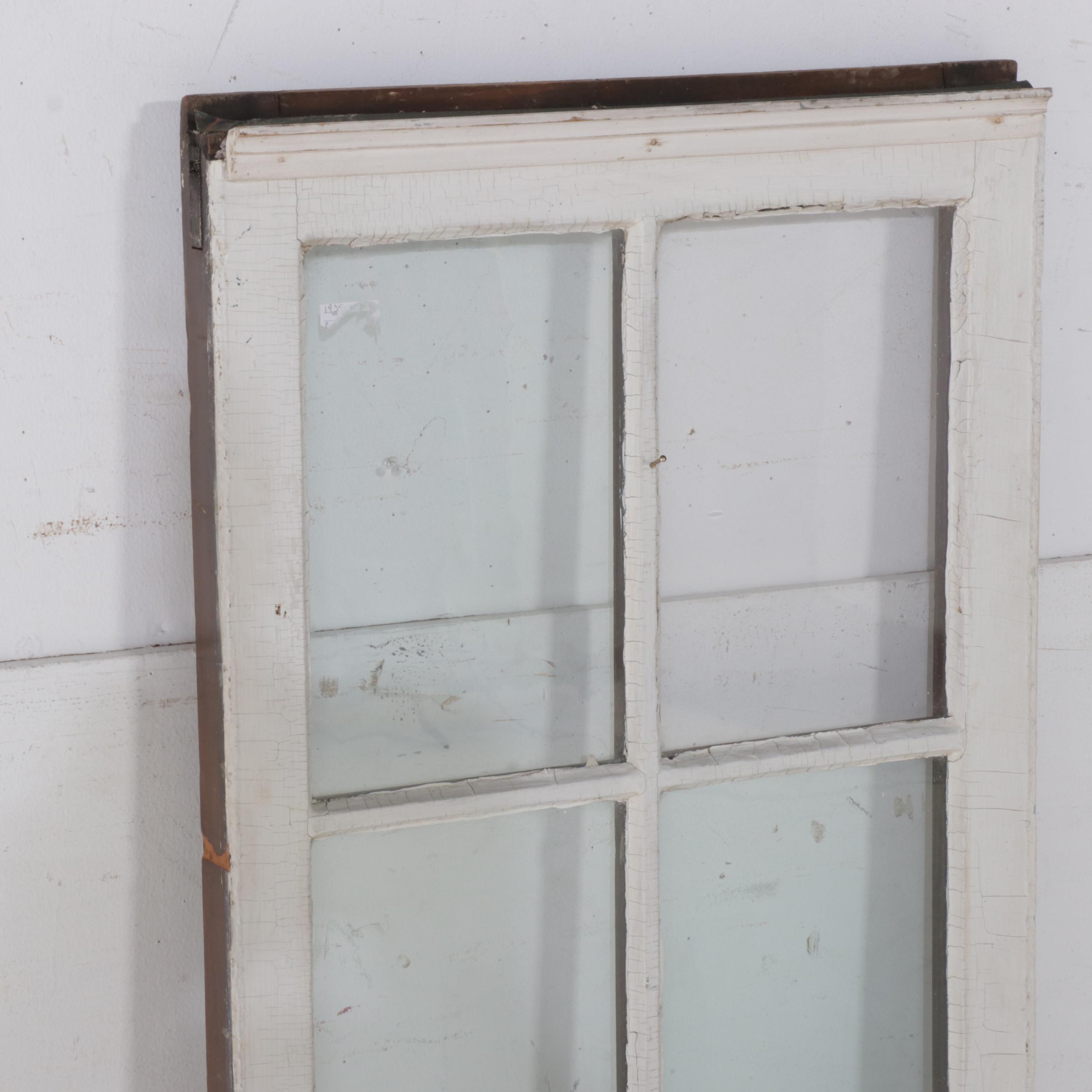 Painted Wooden Window Panel, Early to Mid 20th Century