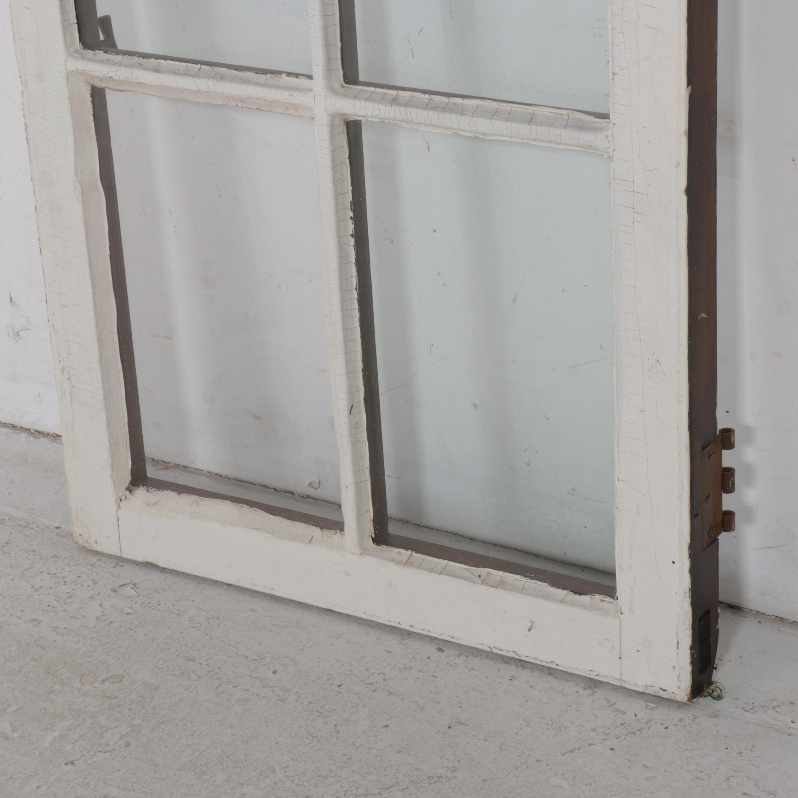 Painted Wooden Window Panel, Early to Mid 20th Century