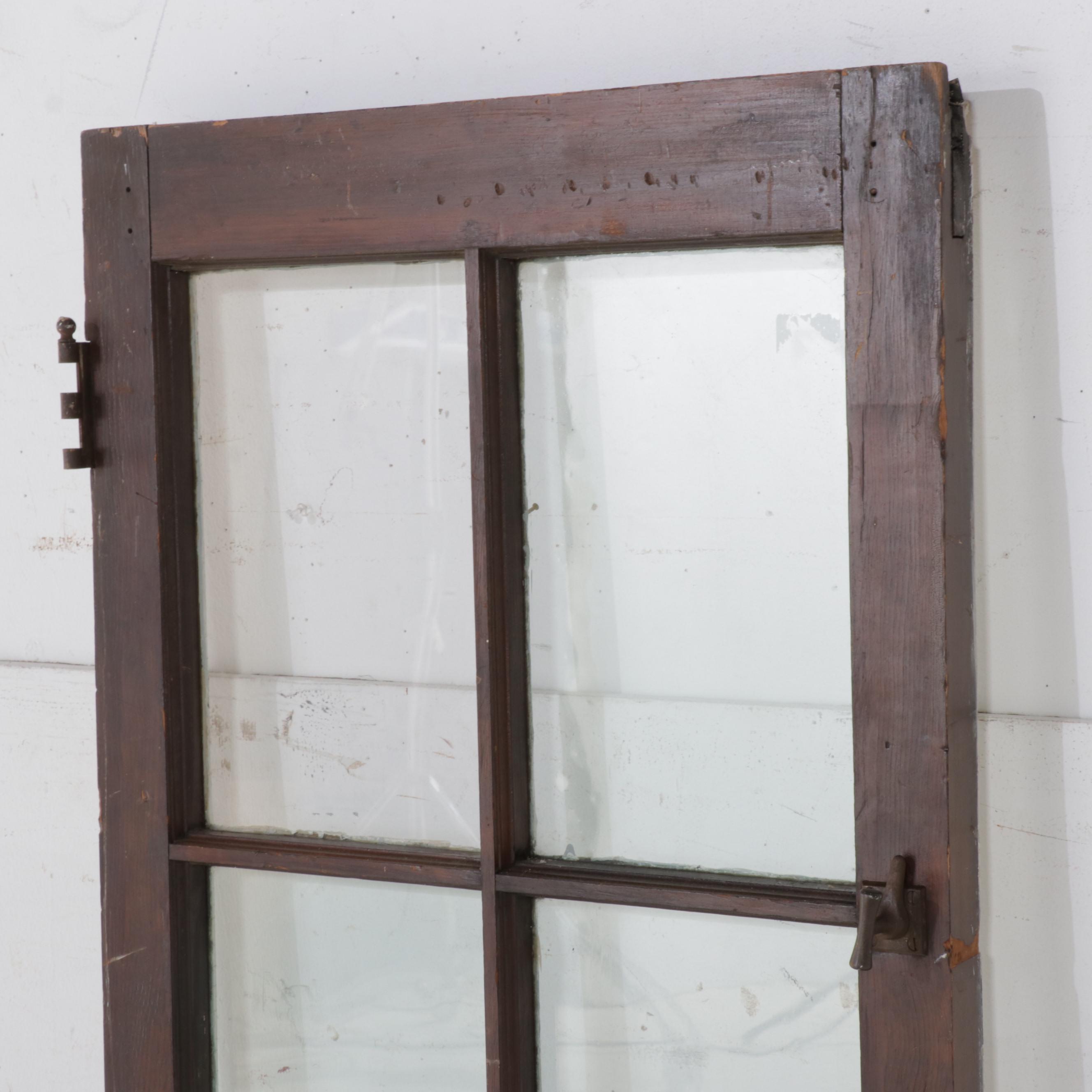 Painted Wooden Window Panel, Early to Mid 20th Century