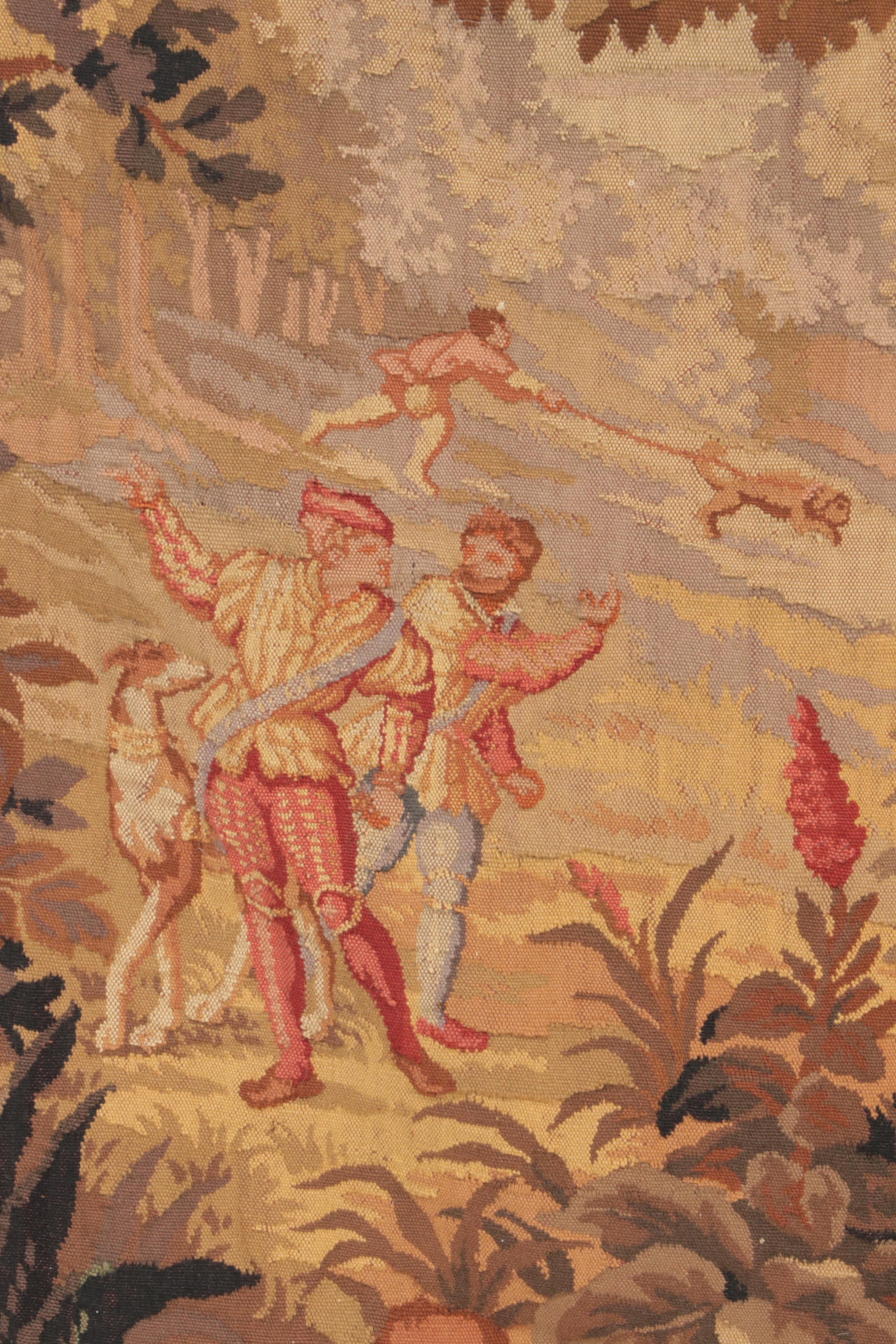 Flemish Landscape Woven Tapestry, 19th Century