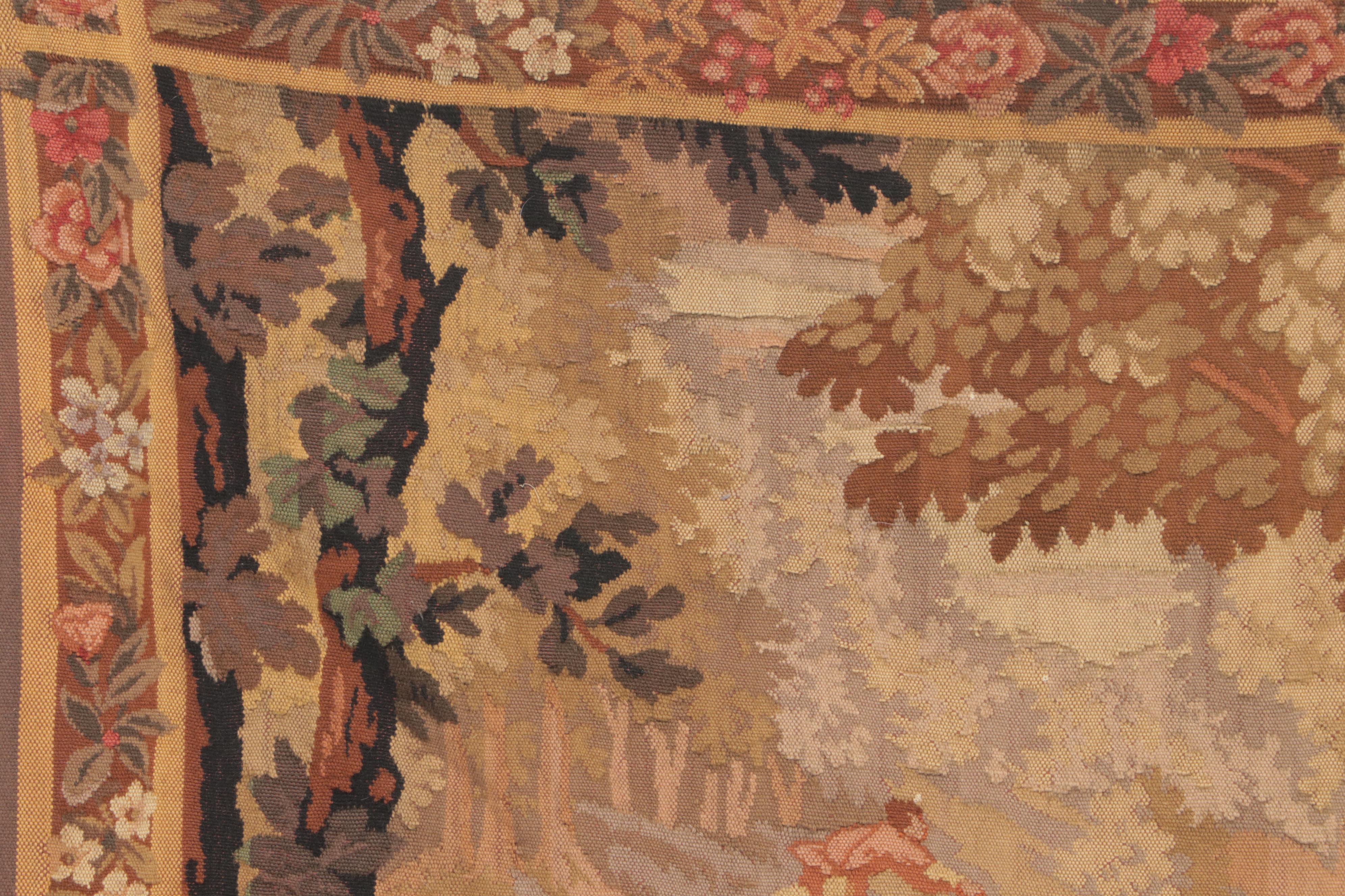 Flemish Landscape Woven Tapestry, 19th Century