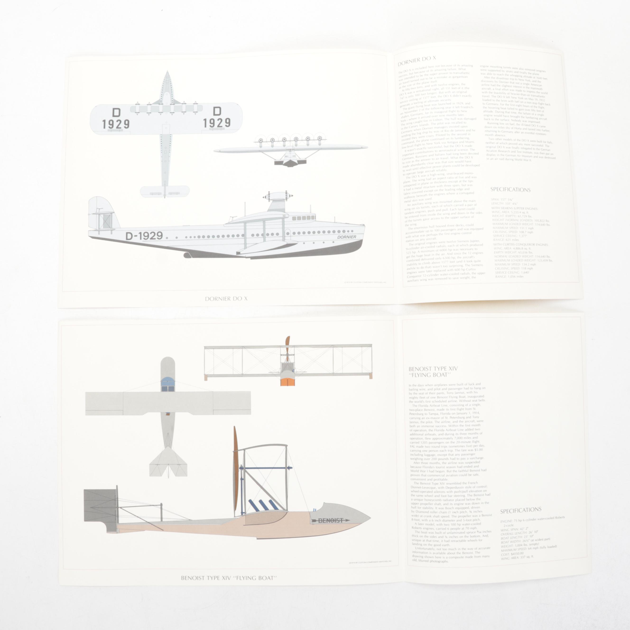 "Milestones of Flight: Commercial Aircraft" Offset Lithograph Portfolio, 1970