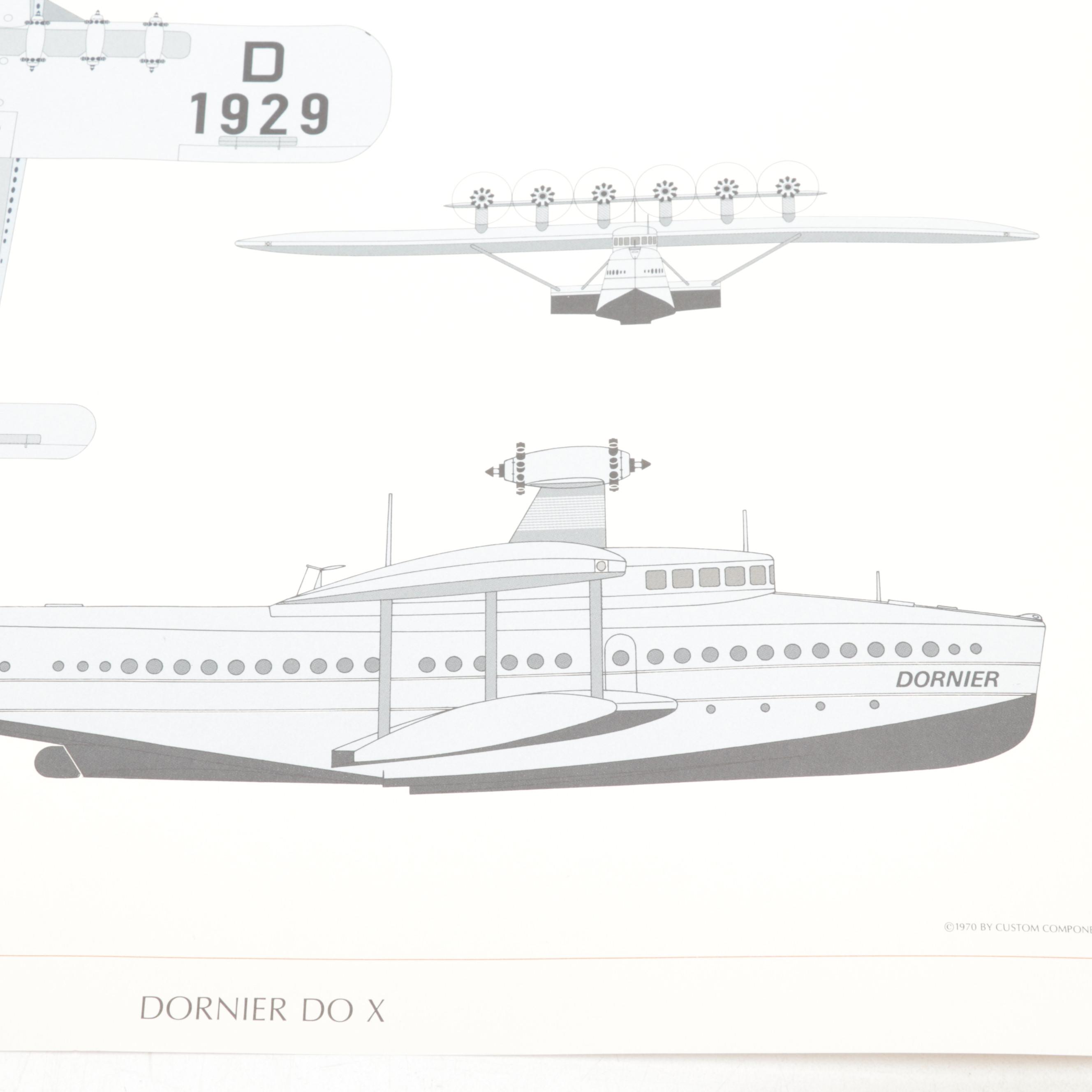 "Milestones of Flight: Commercial Aircraft" Offset Lithograph Portfolio, 1970