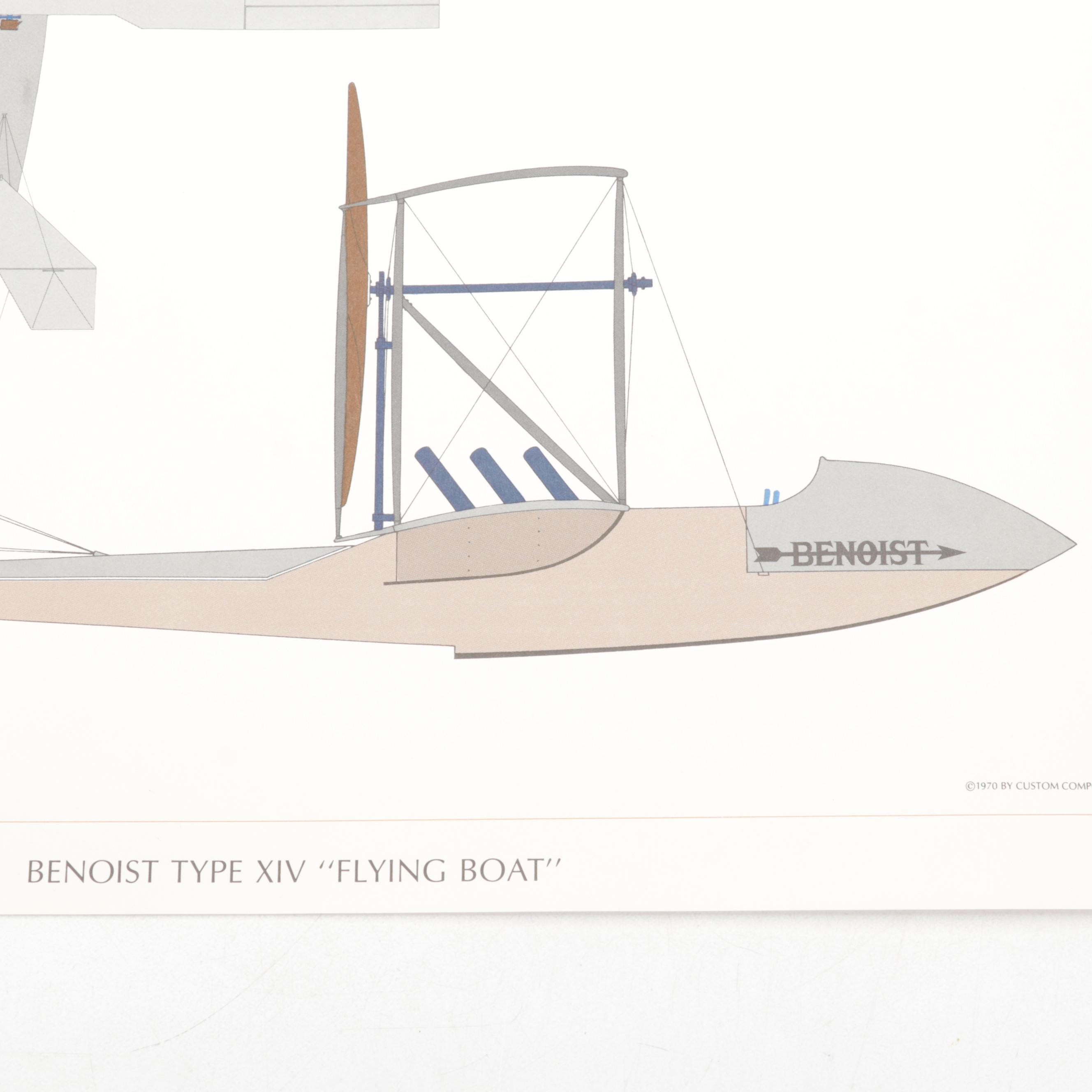"Milestones of Flight: Commercial Aircraft" Offset Lithograph Portfolio, 1970