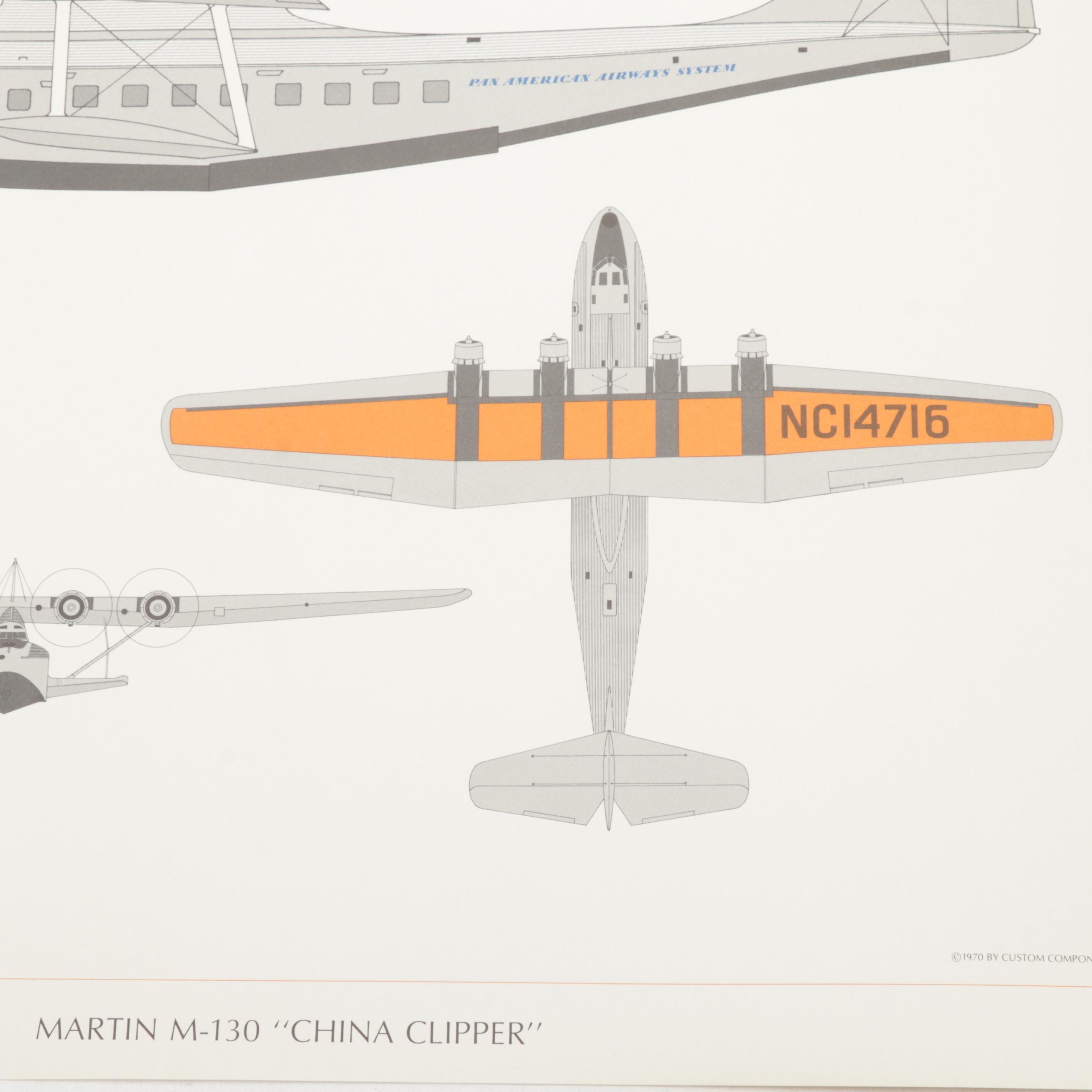 "Milestones of Flight: Commercial Aircraft" Offset Lithograph Portfolio, 1970