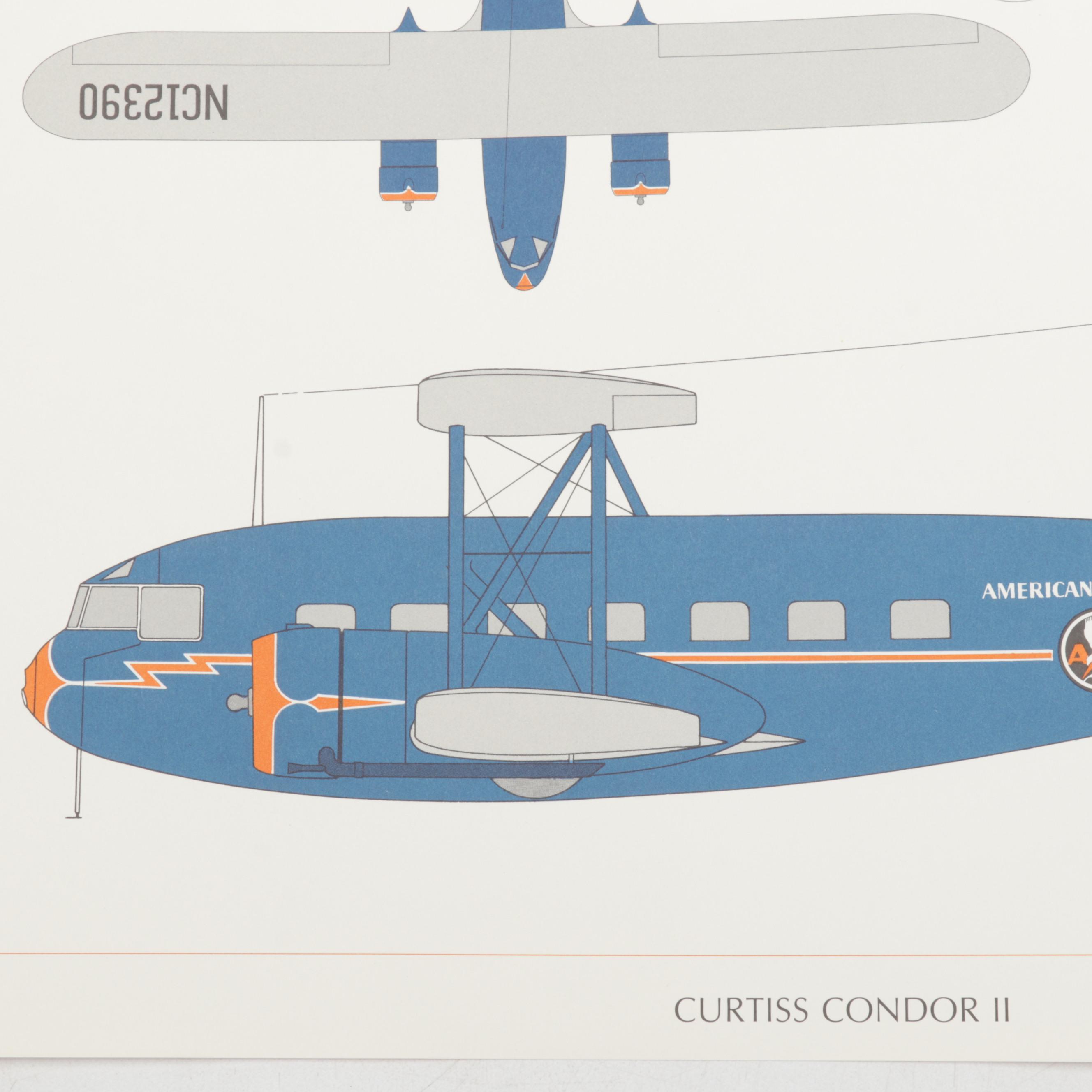 "Milestones of Flight: Commercial Aircraft" Offset Lithograph Portfolio, 1970