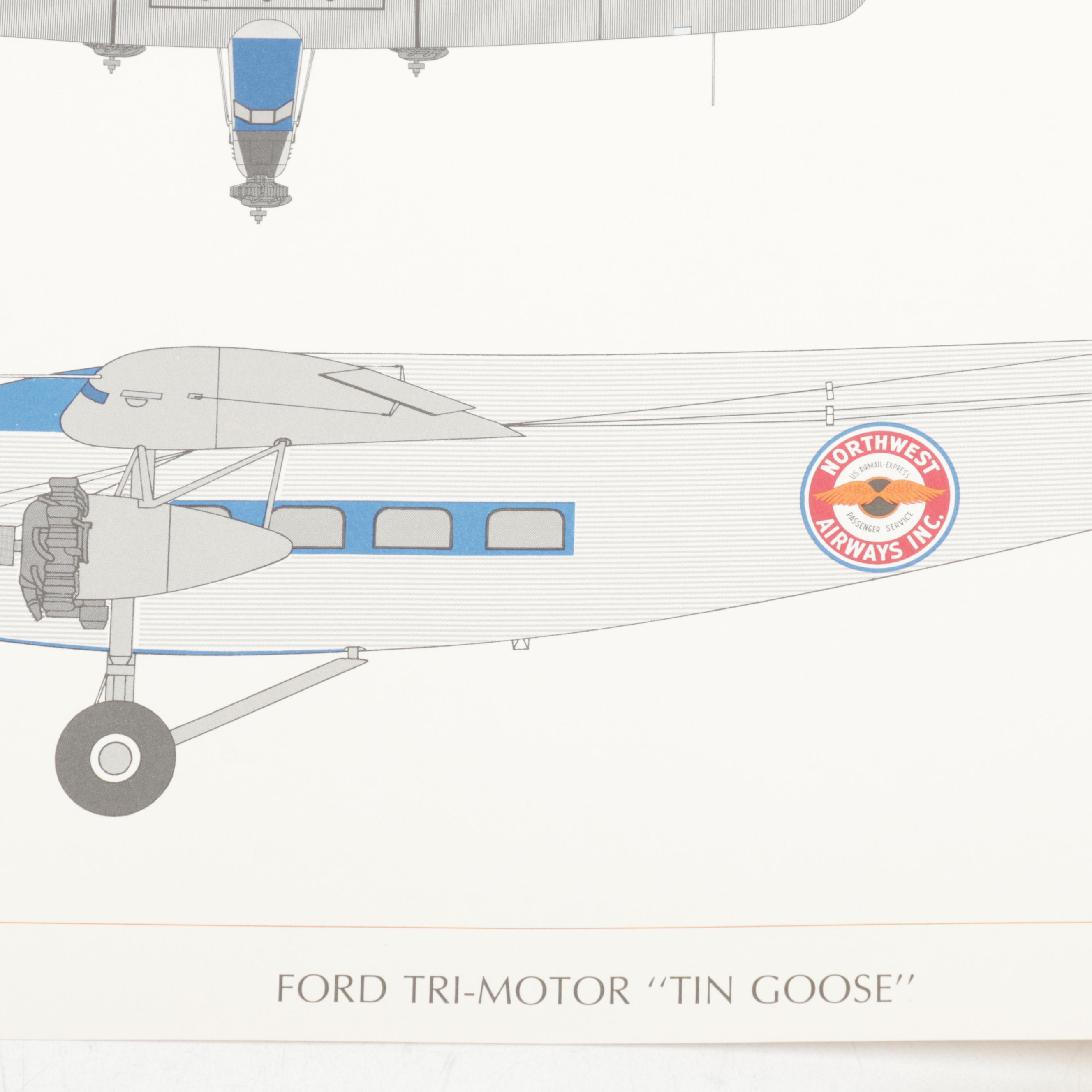 "Milestones of Flight: Commercial Aircraft" Offset Lithograph Portfolio, 1970